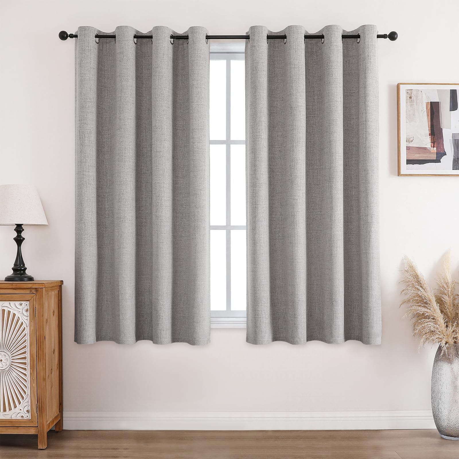 Thermal Blackout Curtains - Off White W52 x L63 Inch