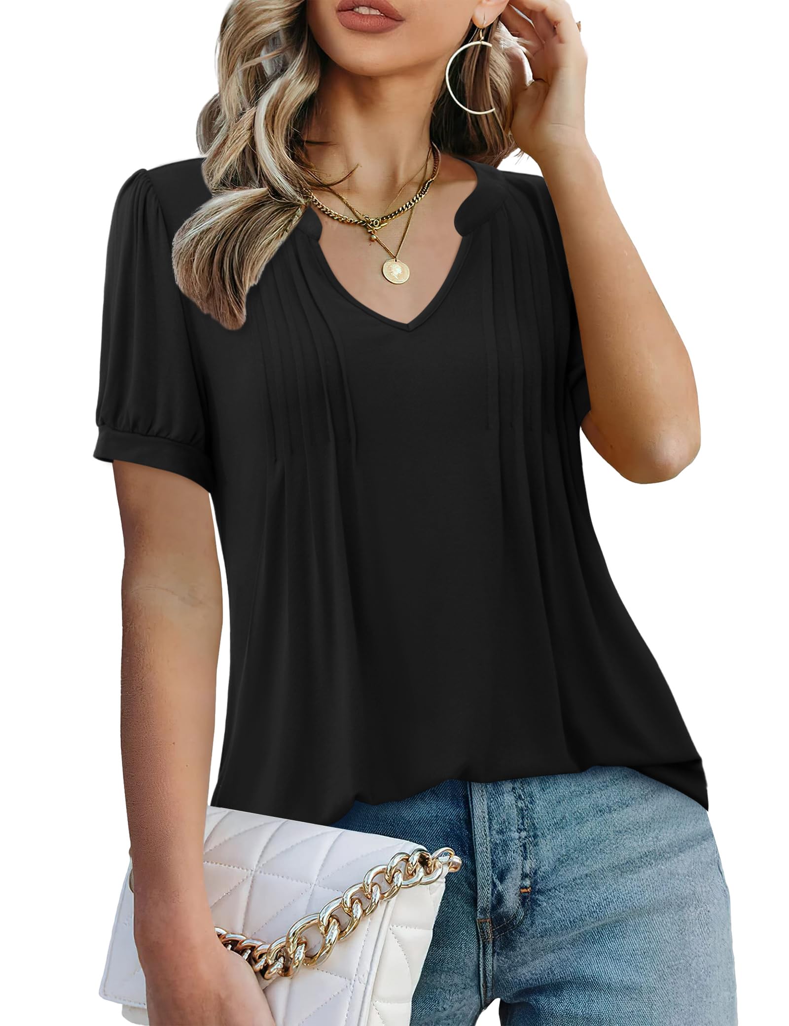 Women's Pleated Blouse - Black UK 18-20-image-e67b5bca-d284-40c3-a811-1b89fbb50319-90029
