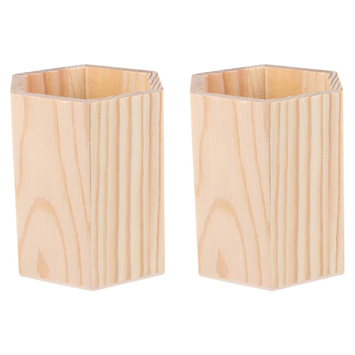 Healifty Pen Pot Pen Holder Tube Wooden Pen Container Desk Hexagon-image-46486900-45b1-4c9e-83a9-576aeb73054f-53769