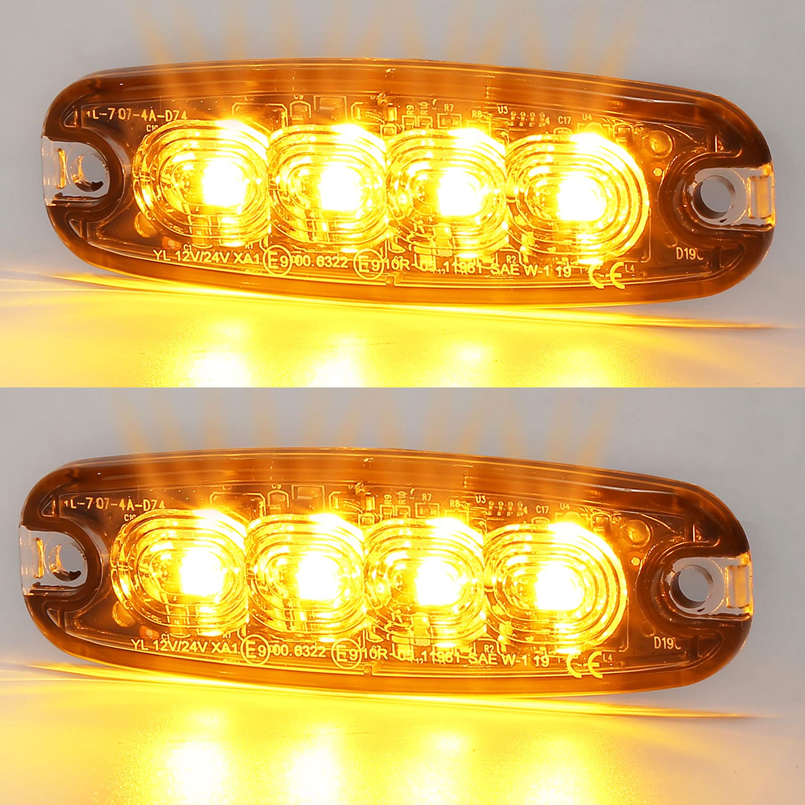 LED Emergency Strobe Light - Amber 4 LEDs-image-6fb09c80-1b6d-4f42-b2ff-279386617425-112529