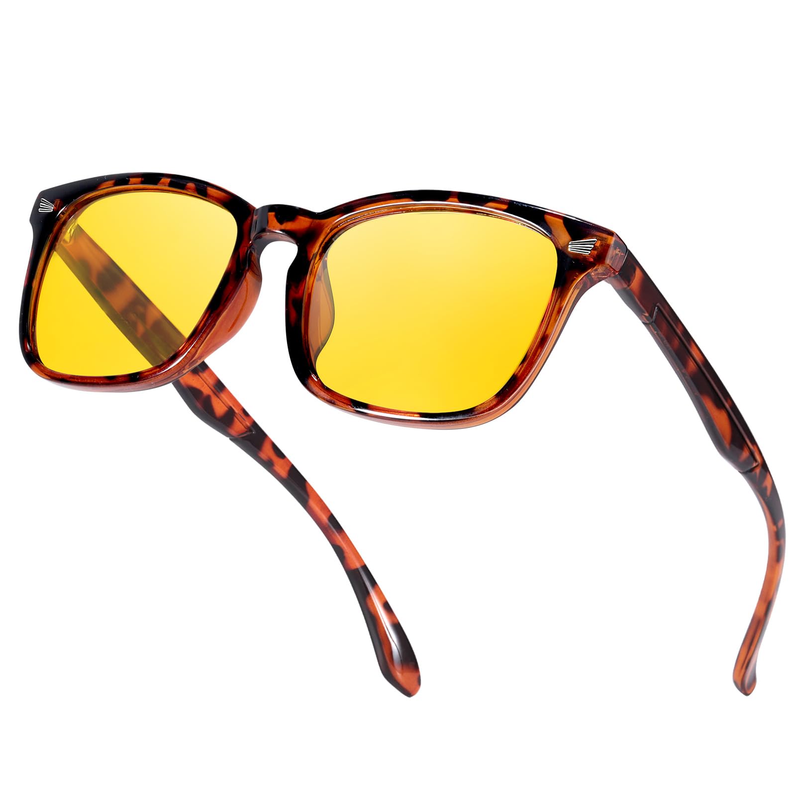 Night Driving Glasses Polarised UV400 - Tortoise/Yellow