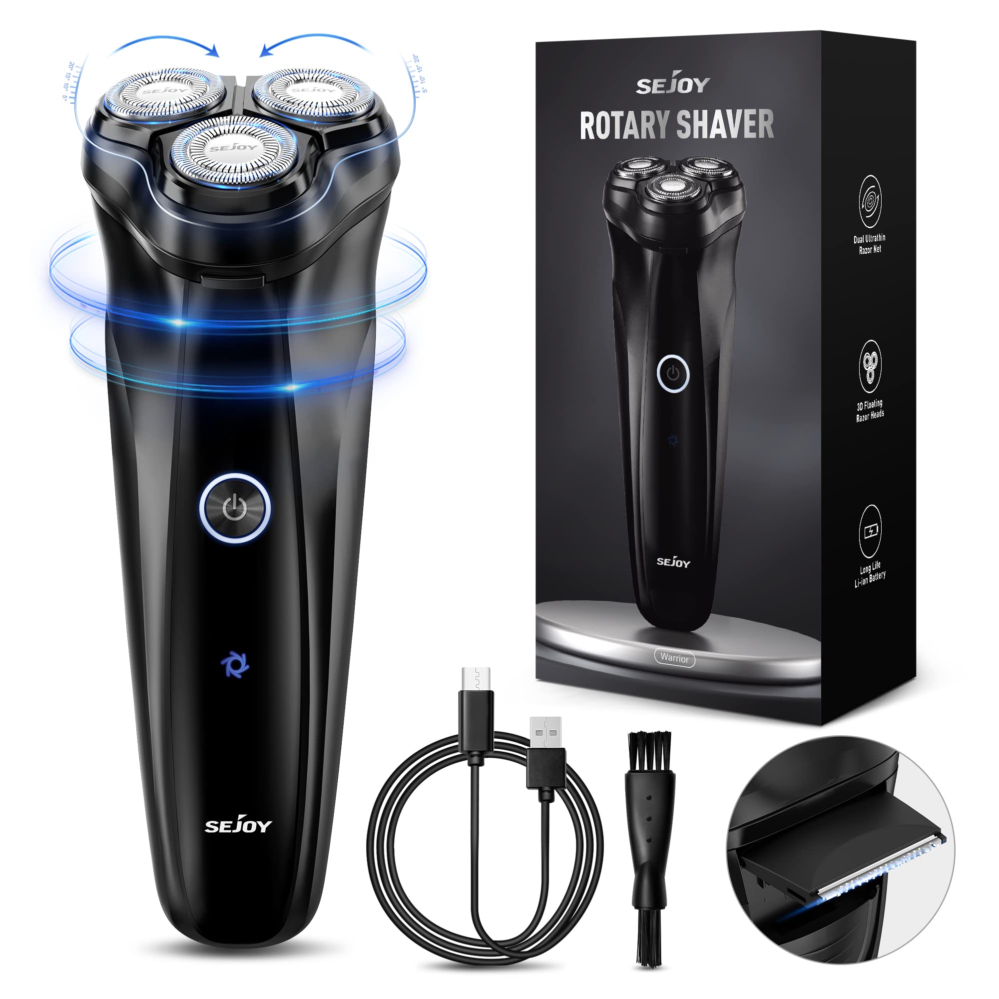 3D Electric Shaver for Men - Black TXD-WARRIOR-BLA-image-d73c21b7-acad-413f-9b1c-8bd40222b66c-117425
