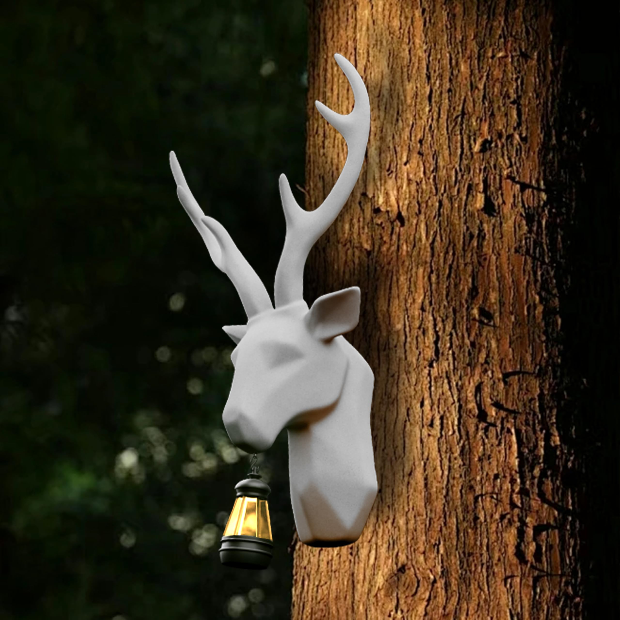 3D Deer Head Wall Mount Ornament - White-image-85908f12-b476-4f80-ada6-d028f0697255-90203