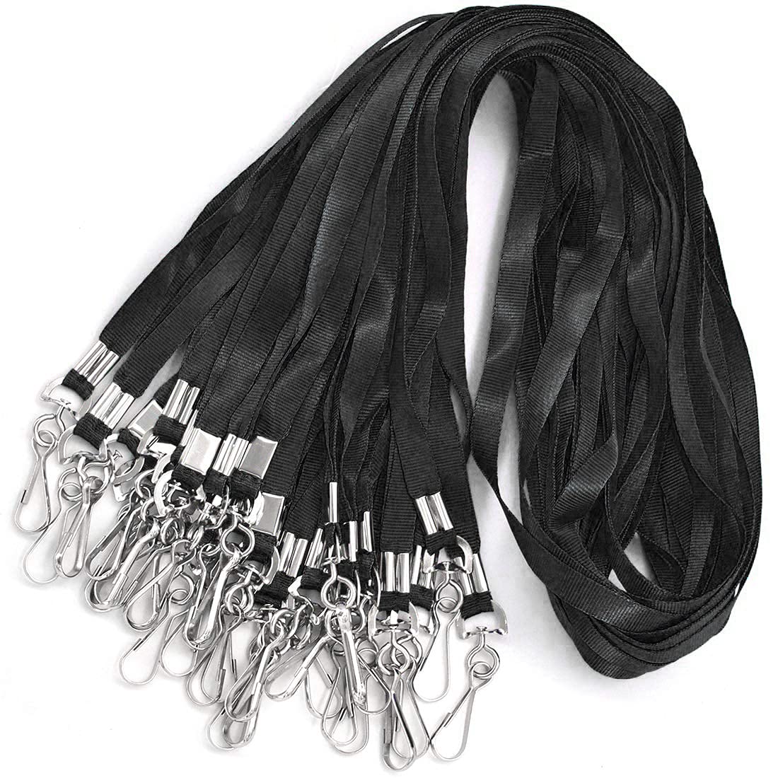 Flat ID Badge Lanyards Bulk Pack - Black 100 Pack-image-8d5e361a-a653-42e9-a9ac-d1c869eecbfd-112138