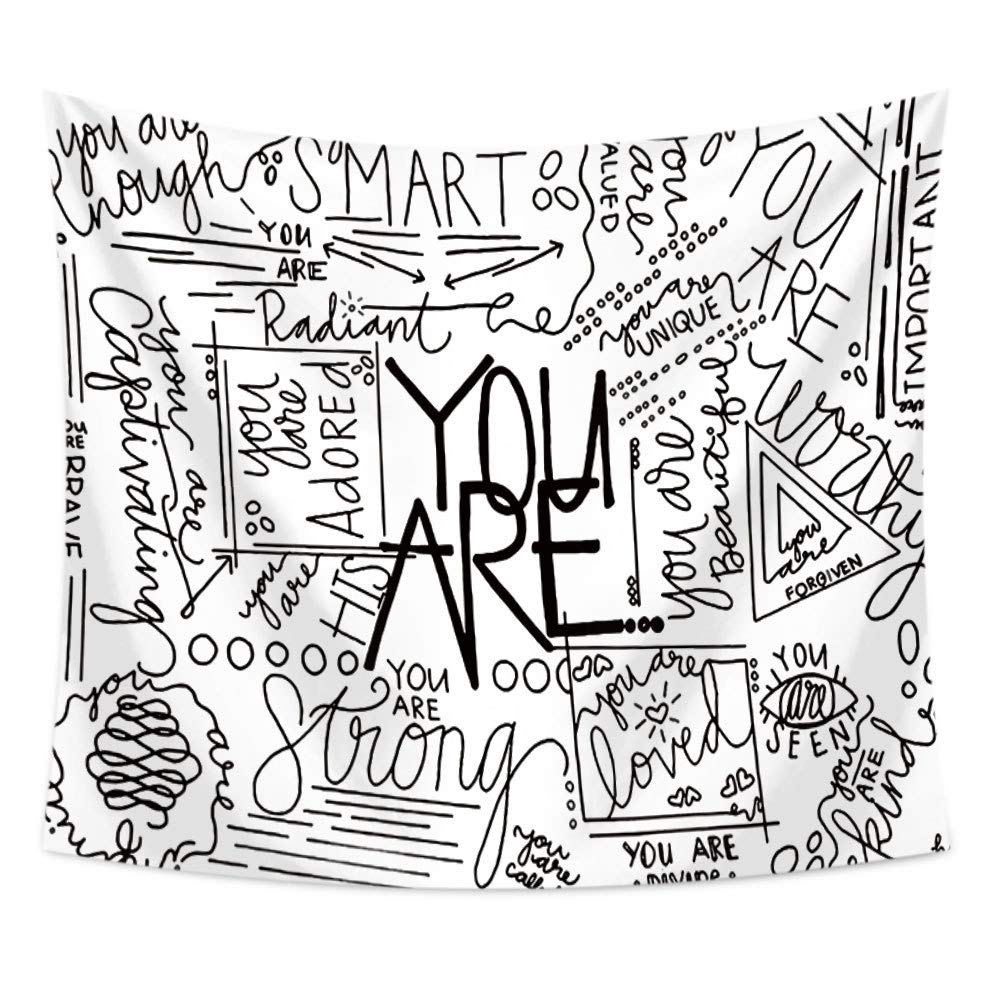 Large Positive Words Affirmation Tapestry - Wall Art for Living Room, Office & Bedroom (58x79 inches)-image-70c66c50-d8f1-486a-835f-beda7b3b3193-59513