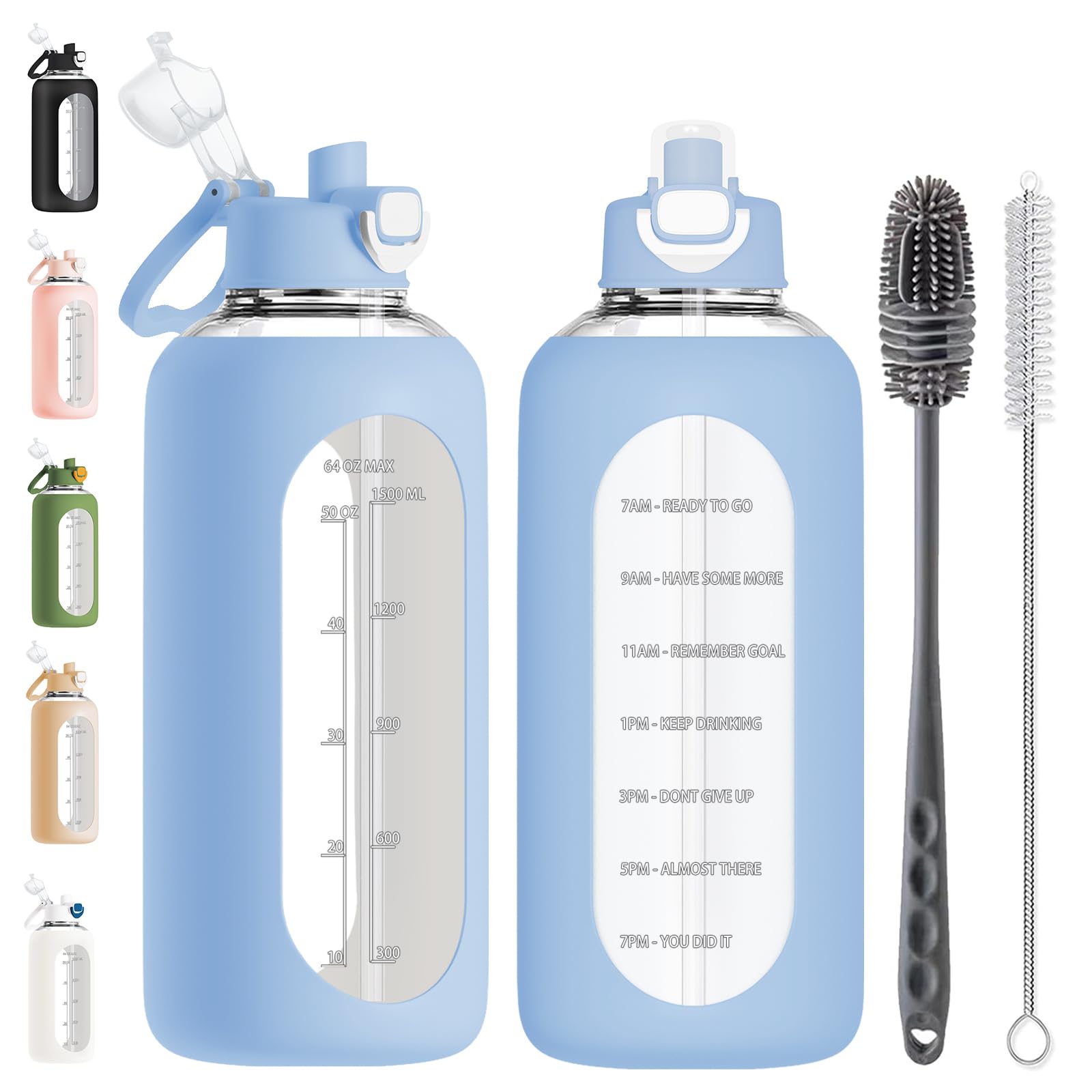 2L Glass Water Bottle with Straw - Blue-image-08a82126-4f58-410d-b2b1-74fc05dc32df-92214