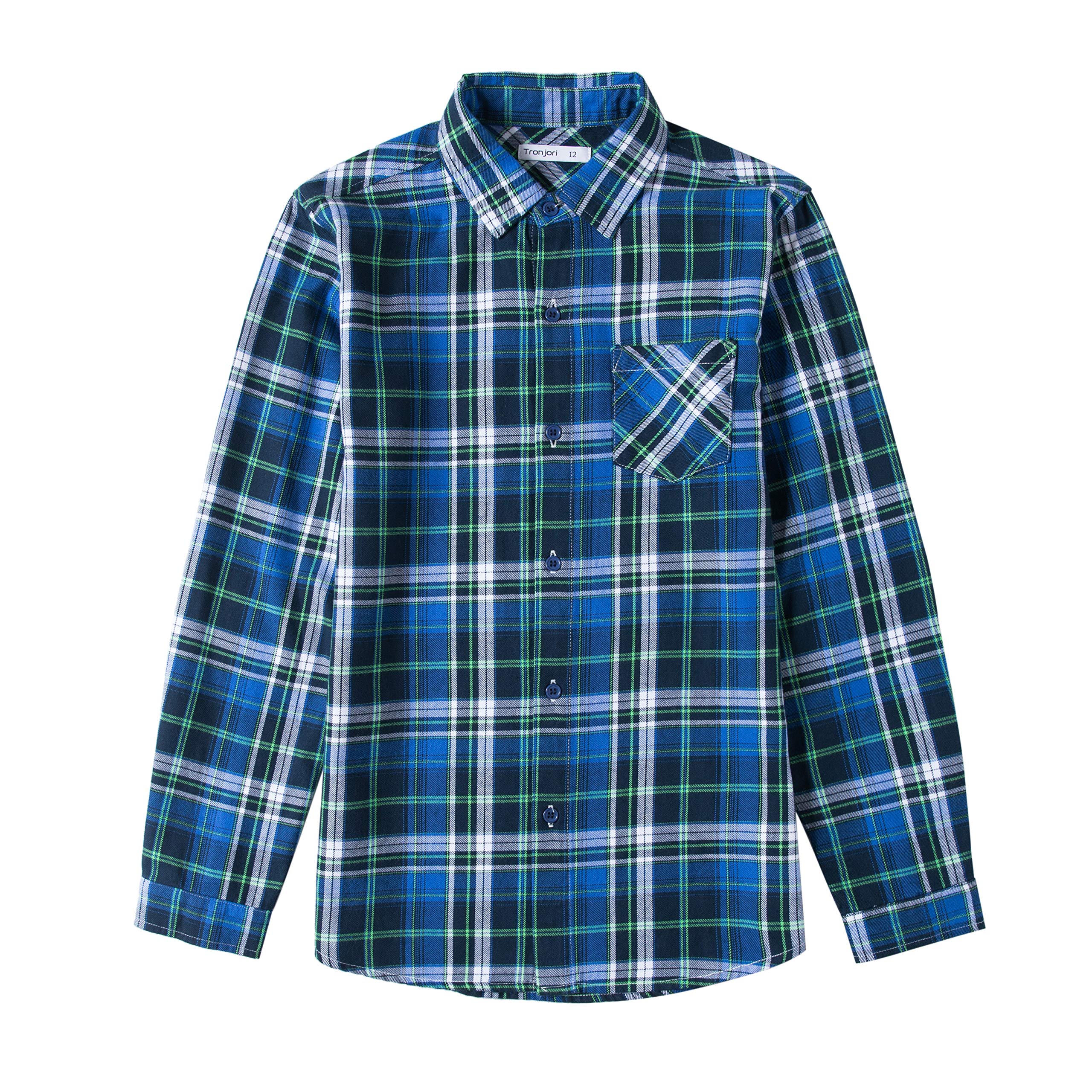 Boy's Long Sleeve Woven Shirt - Navy Green 6 Years-image-f7193ab9-b18d-4326-ad8d-8ea48e4331a2-108694