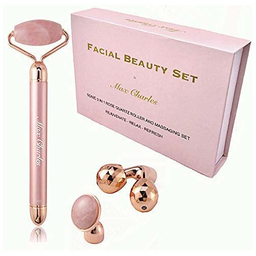 3-in-1 Electric Jade Rose Quartz Roller and Face Massager Set - Best  Anti-Aging & Anti-Wrinkle Solution - Rose Quartz Jade Face Roller Massager,  Eye M