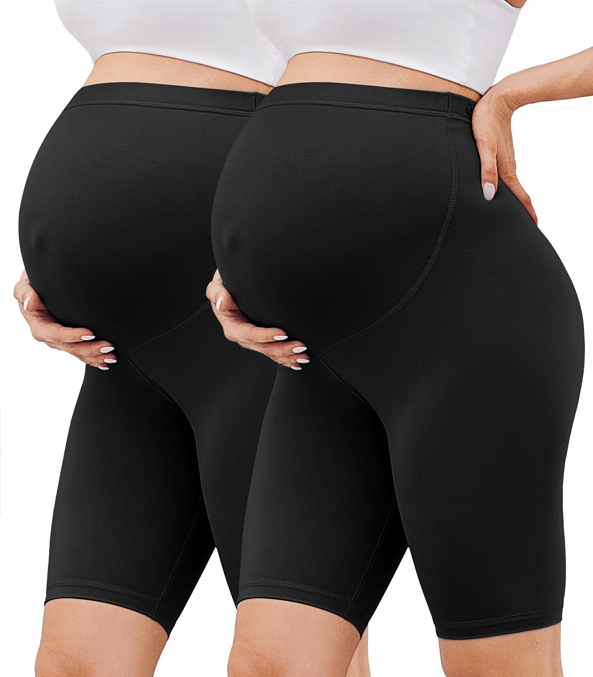 Maternity Shorts 2 Pack Over Bump - Black L-image-b53ed7b7-7d5c-4ea2-9f6e-43b519d83380-83690