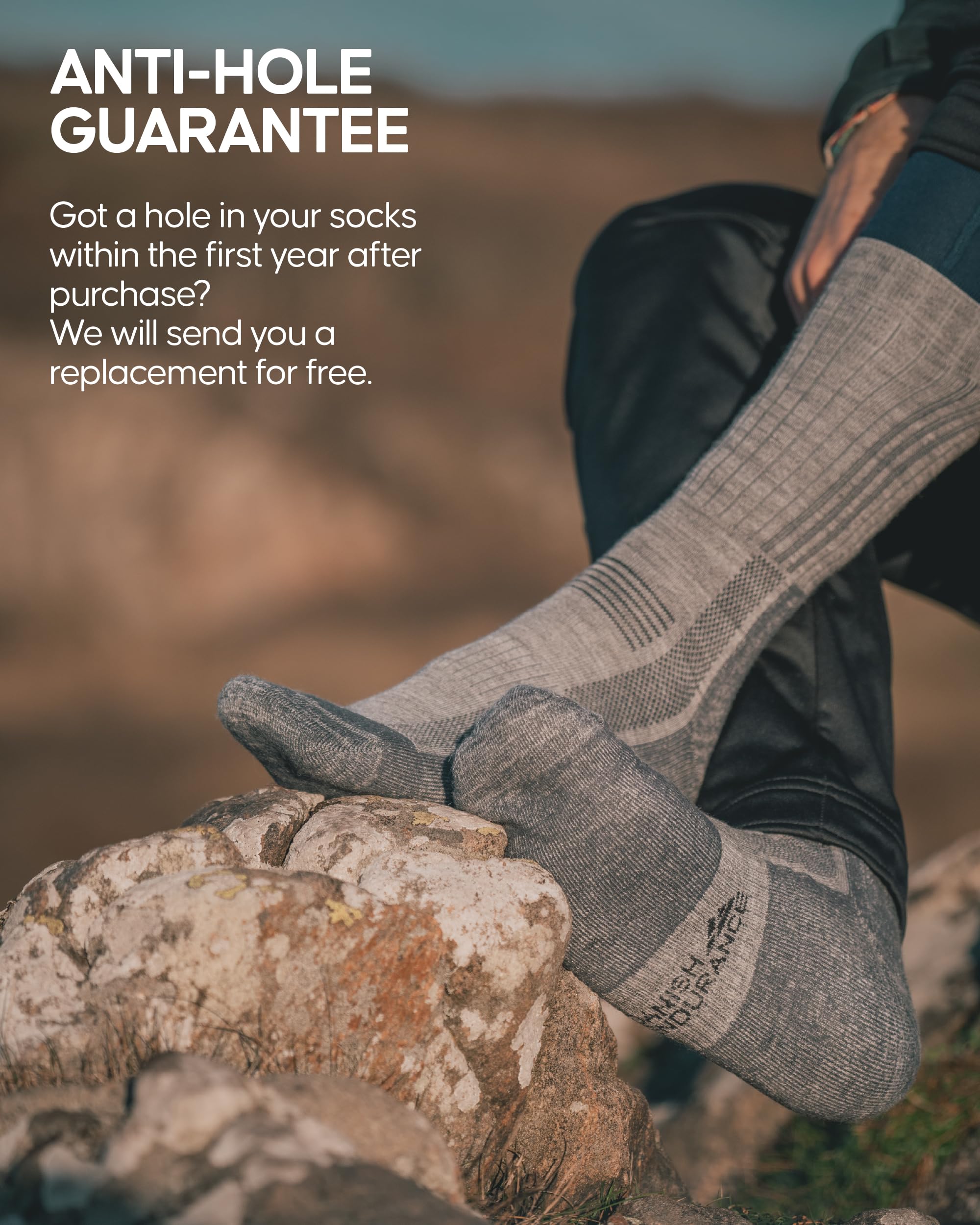 DANISH ENDURANCE Premium Outdoor Hiking Socks, Merino Wool, Warm