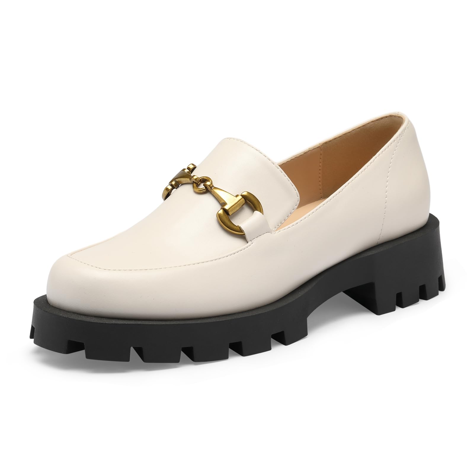 Women's Chunky Platform Loafers - White 6.5 UK-image-48ef02ee-e73f-4d96-96c2-a39d0c7d7324-85114