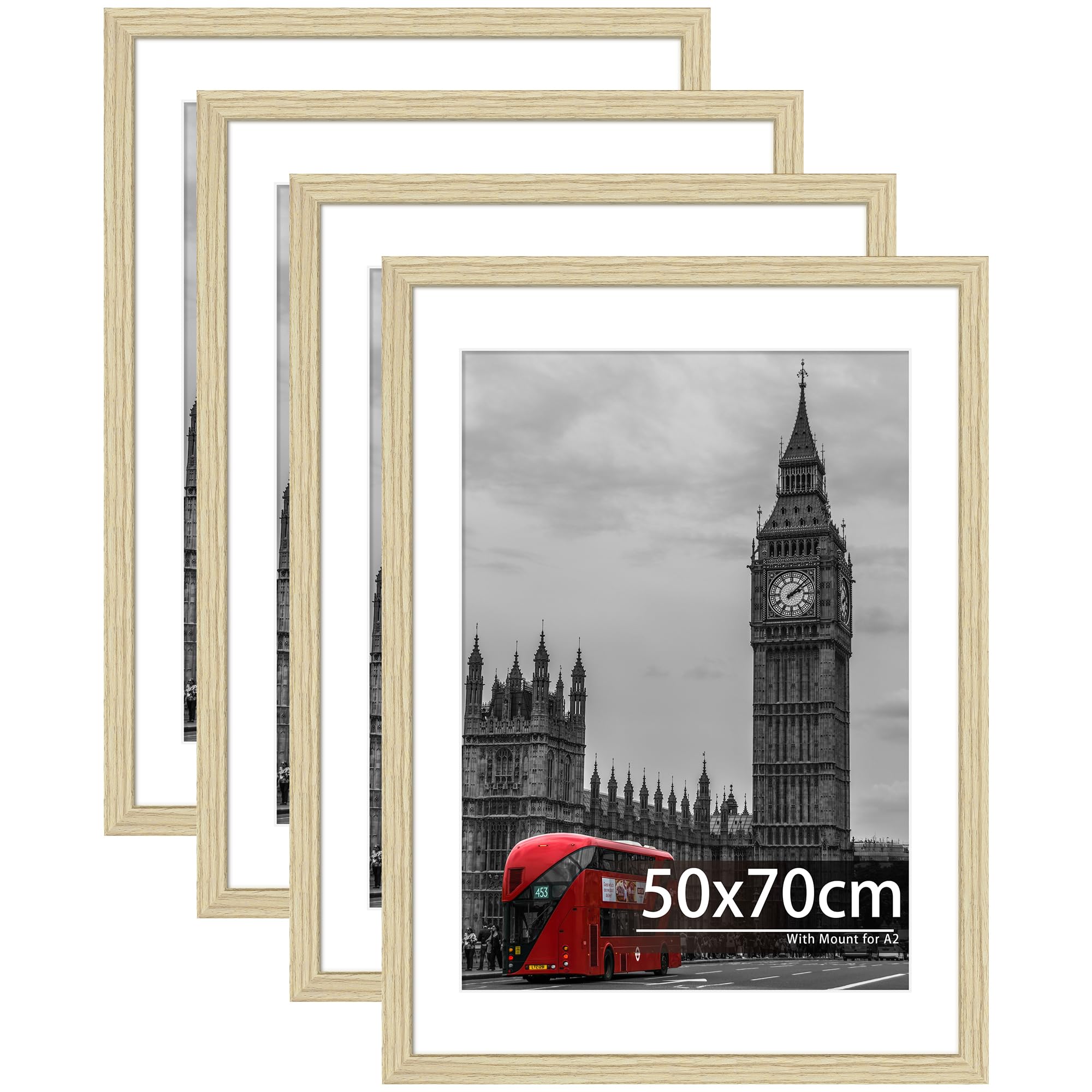 4 Pack Wooden Picture Frames - Oak 50x70 cm-image-0eaf64b1-d795-4966-896a-efeb95a107e2-2249