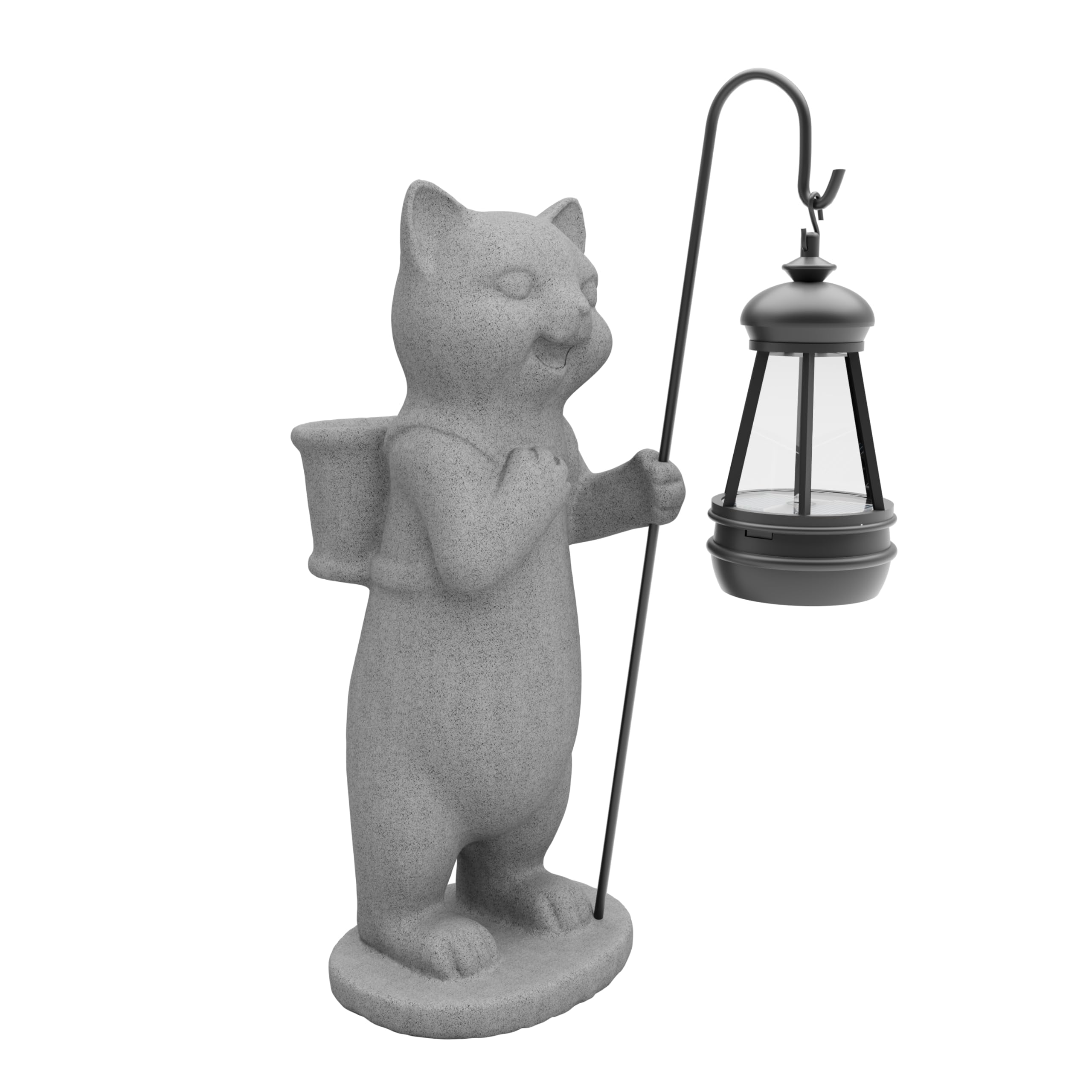 Solar Garden Resin Cat Statue Light - 10 Inch-image-7e9649c8-c6a1-42c0-b3fc-304566c01aac-89686