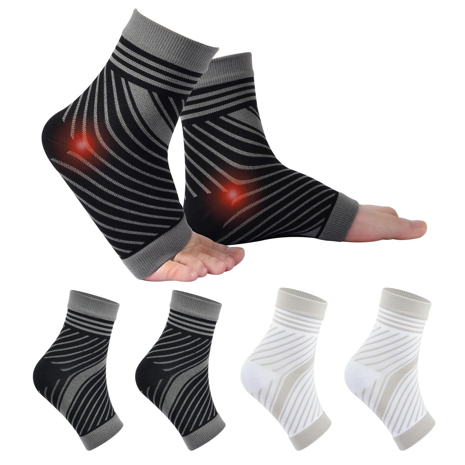8 Pairs Compression Socks Pain Relief Support - Black+White-image-d8467bc5-6562-4bc8-90ec-72fc86721dca-89725