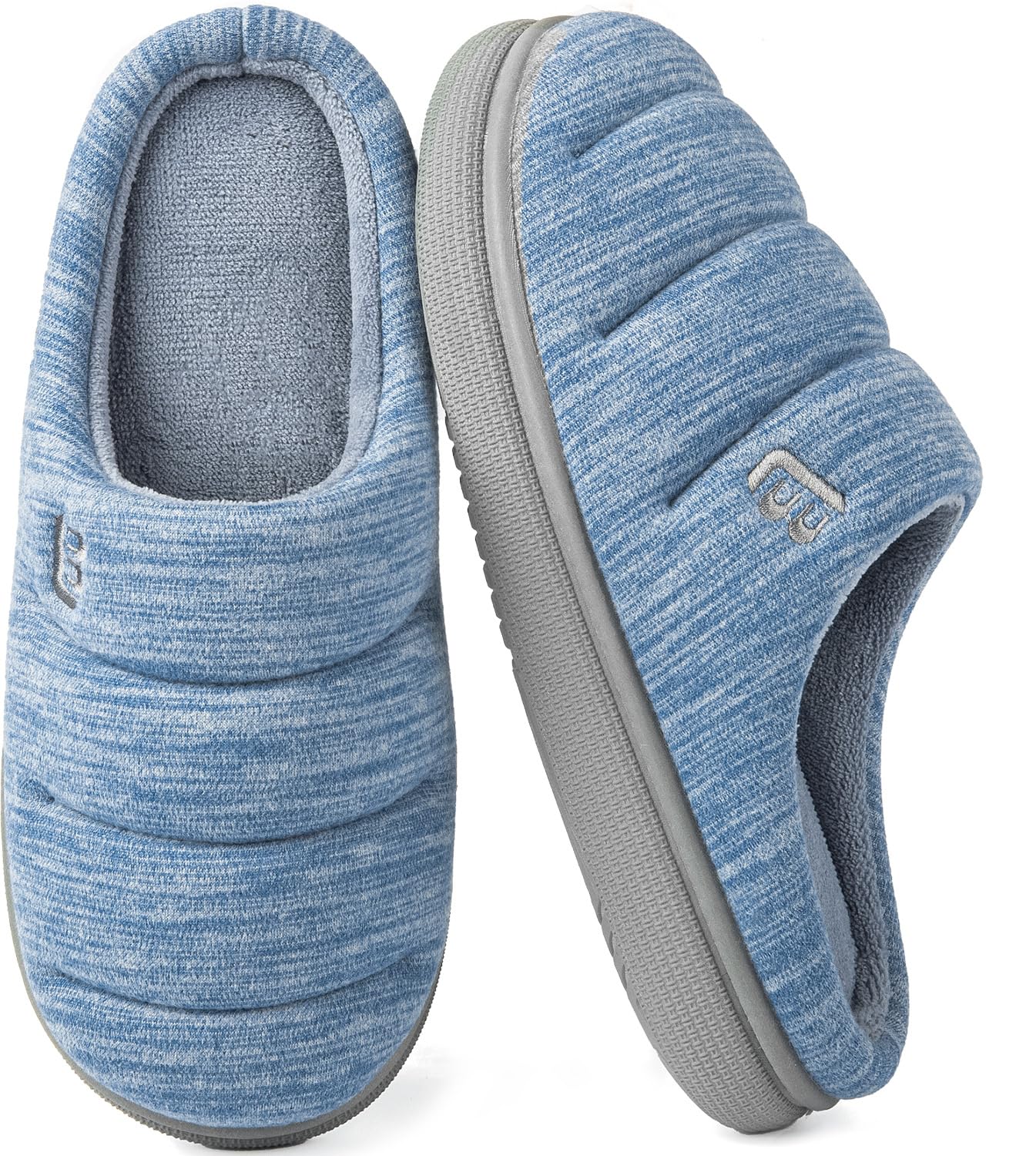 Women's Memory Foam Slippers, Slip On, Comfortable House Shoes, Blue, Size 9-10, Great Value-image-705954a8-1354-4467-8b49-326d2e908de3-66502