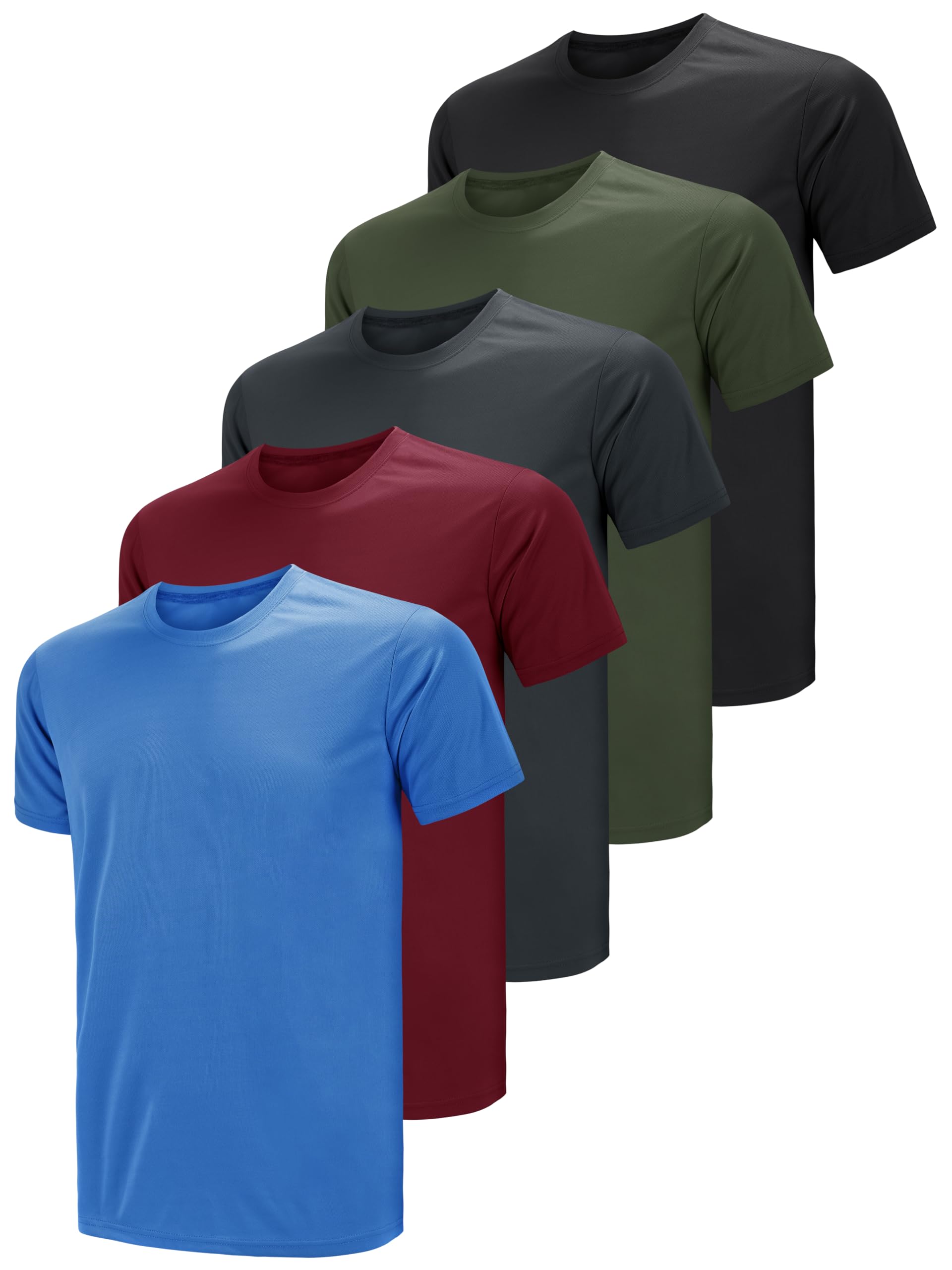 Teesmen Men's 5 Pack Quick-Dry Sports T-Shirts - Gym & Running (Multicolor, Size M)-image-59d1ad4d-5eec-4f4f-b51c-dae48c708cda-61238