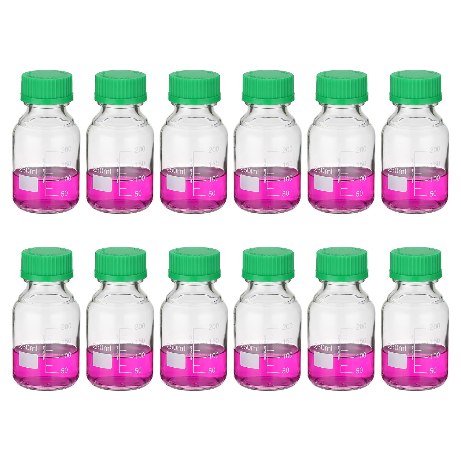 12 Pack Glass Media Storage Bottles Leakproof - Green 250ml-image-01479628-64c7-4001-bd39-711066207503-98875