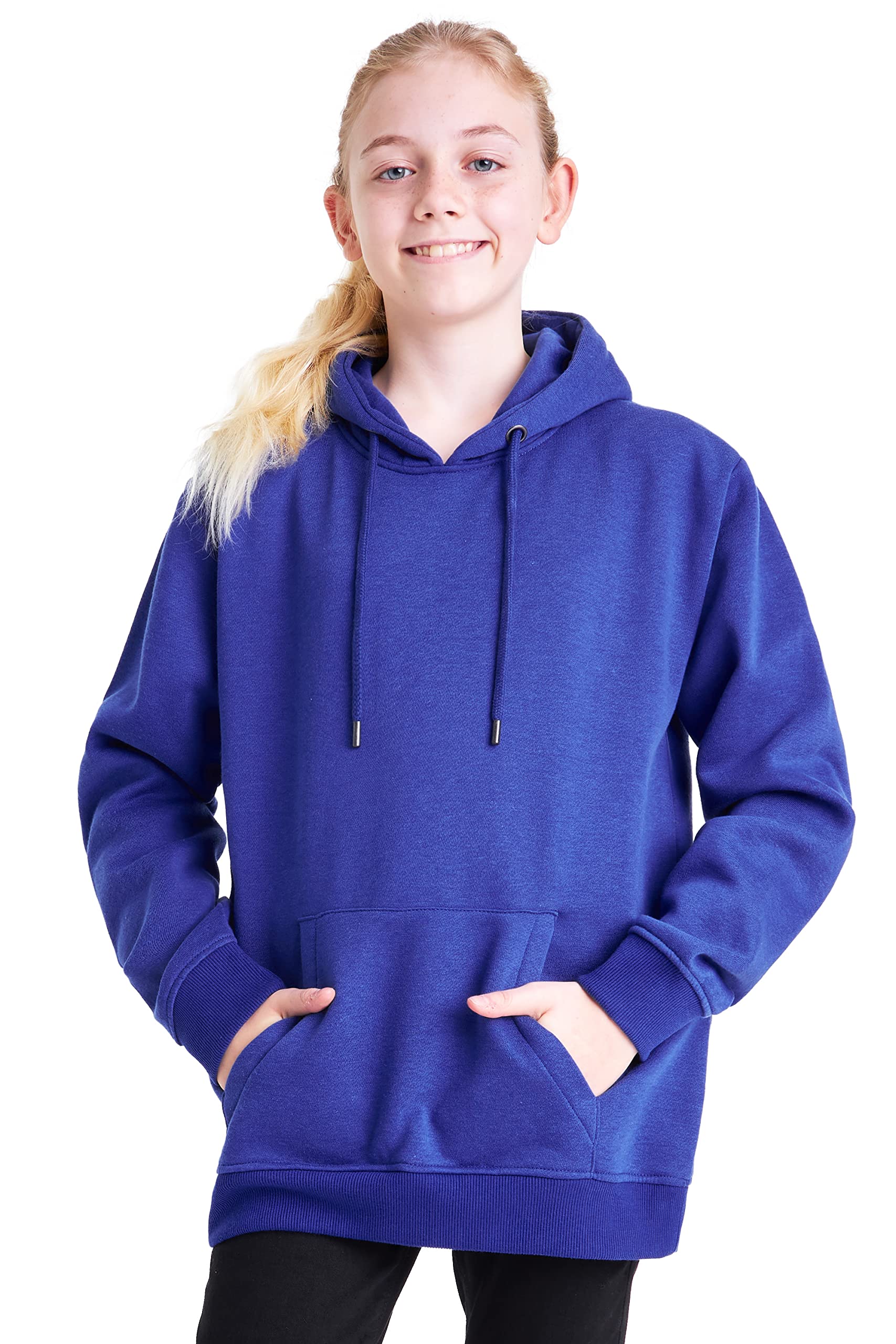 Kids Pullover Hoodie Sweatshirt with Kangaroo Pocket, Ages 4-15, Multiple Colours, Comfy Cotton Blend-image-93643918-ea57-407f-aa68-d8b9e8f0d104-68461