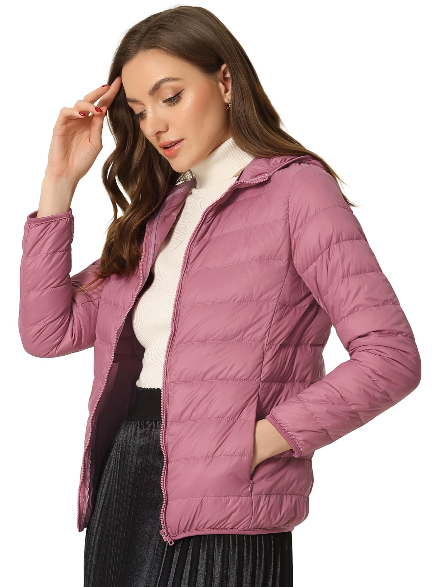 Women's Packable Hooded Jacket - Pink L-16-image-f476c65c-2577-4266-9556-3ae4cdcab53c-115341