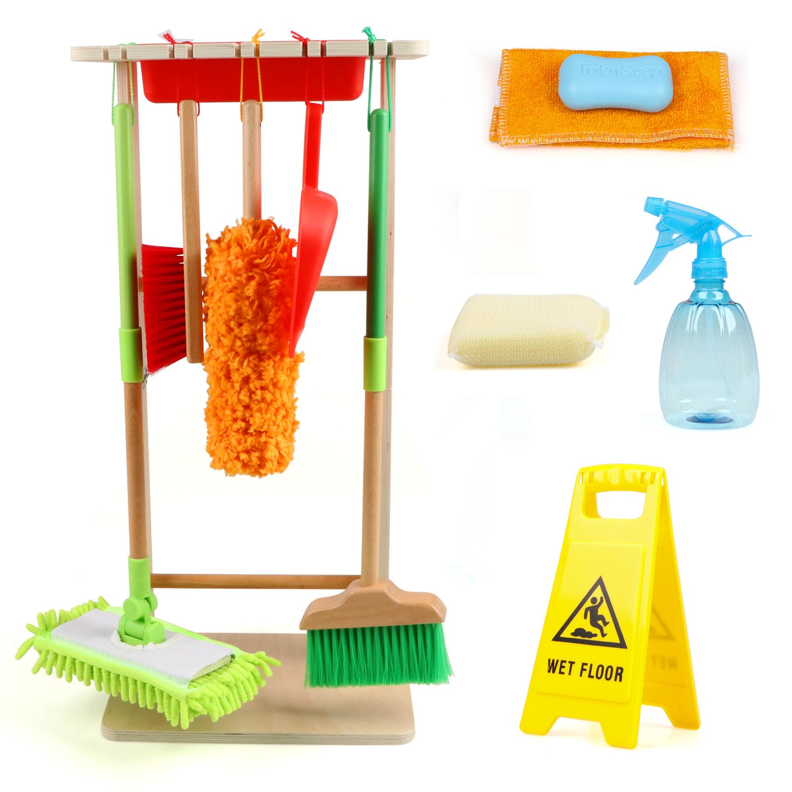12PCS Wooden Kids Cleaning Play Set - Mini-image-75f3ed89-6cac-4134-acb7-e569369fc311-86290
