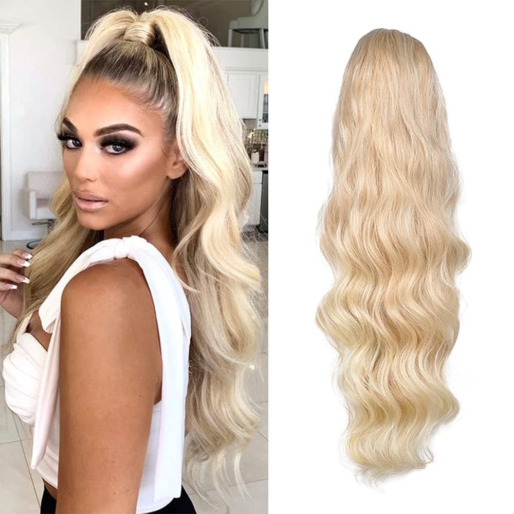 YEESHEDO Ponytail Light Blonde, Long Wavy Extension 24" Extension-image-89ebad9e-d0ad-4793-8d4f-4f20e8969d00-53306