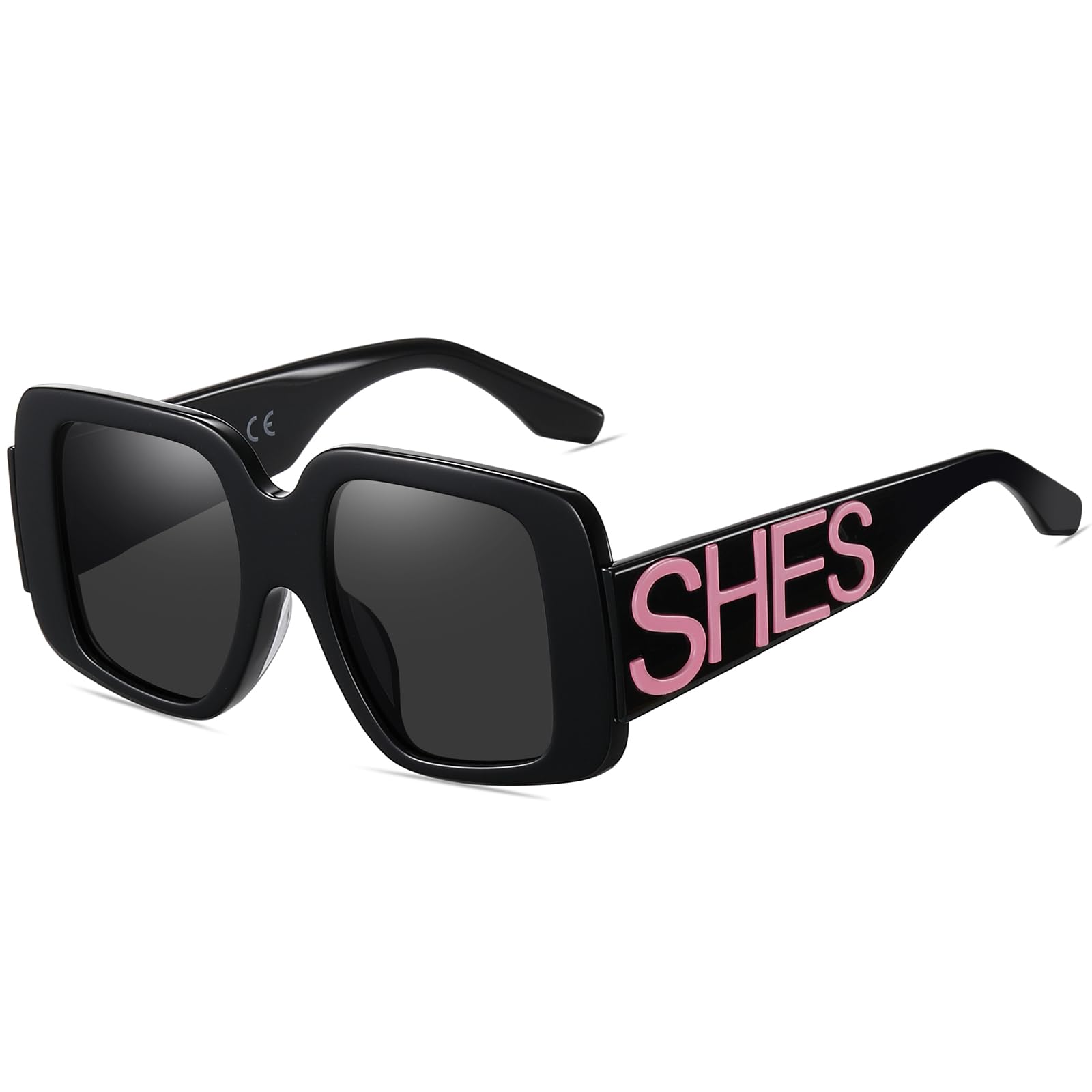 Women's Oversized Square Sunglasses - Black Frame Grey Lens-image-f129c831-f9a6-4503-9c5c-3c9c7eb4a8c0-105428