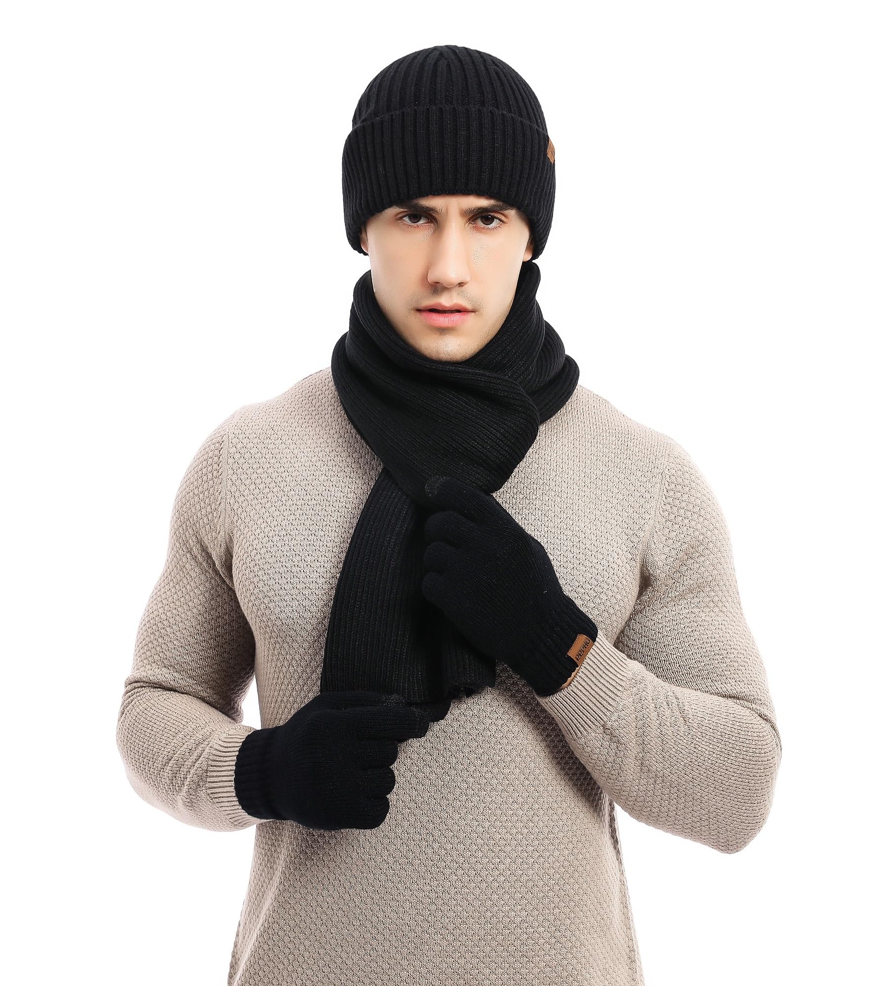 3-Piece Men's Winter Set: Knitted Beanie, Scarf & Touchscreen Gloves - Warm & Stylish-image-8f8ae2b1-8f66-4950-bb7c-3f6e46d50851-66232