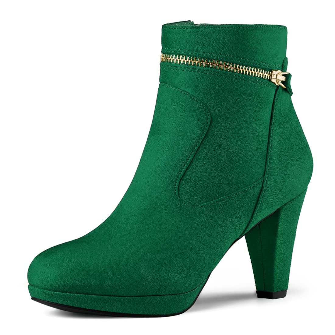 Women's Ankle Boots Chunky Heel - Emerald Green UK 5.5-image-e448e5d5-5dba-45f4-9b58-73c1aad8365b-99968