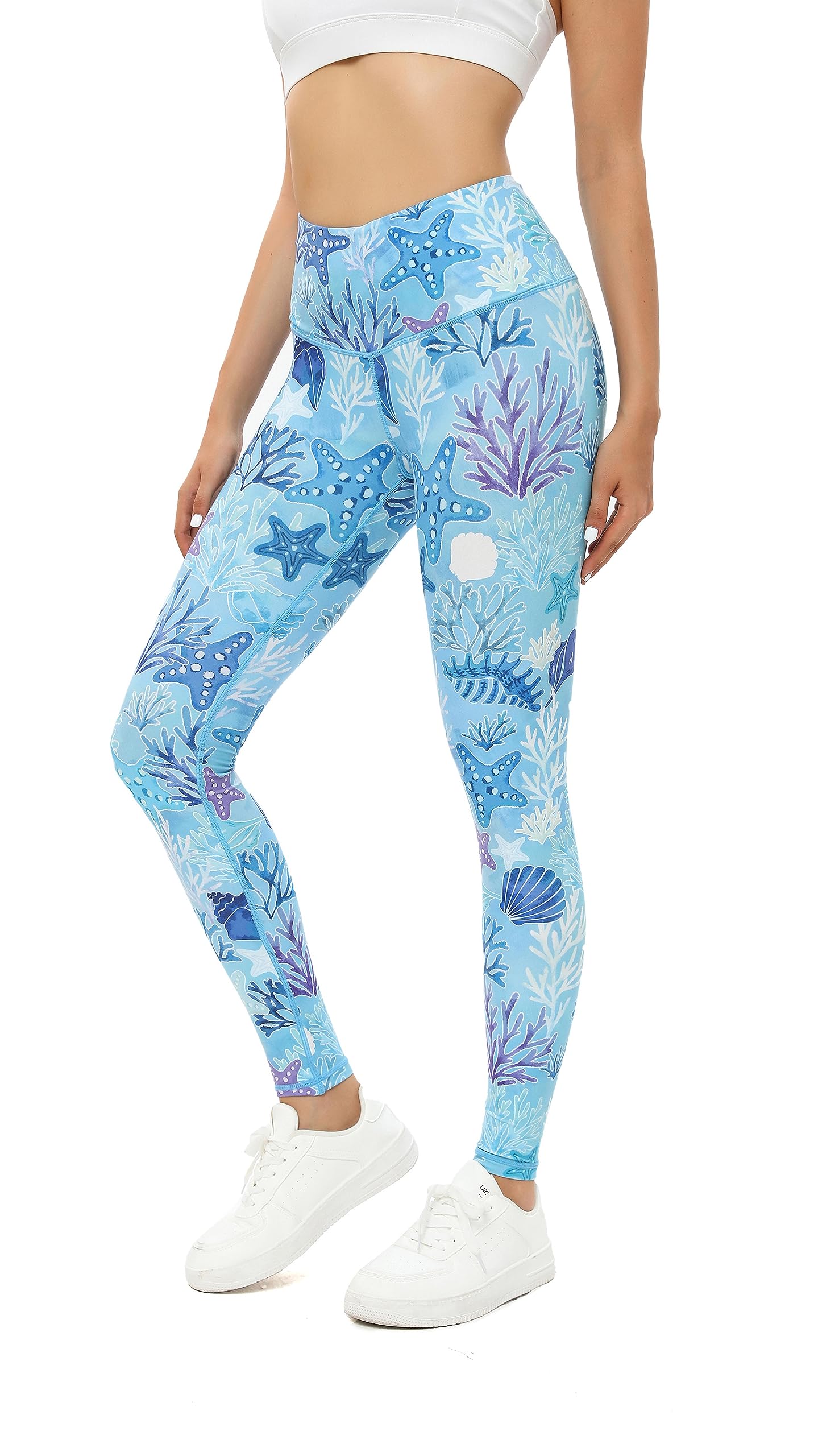 High Rise Yoga Pants for Women - Sustainable Sea Blue Tummy Control Leggings-image-de009175-d65c-473d-9be4-a711ed52fbe5-54689