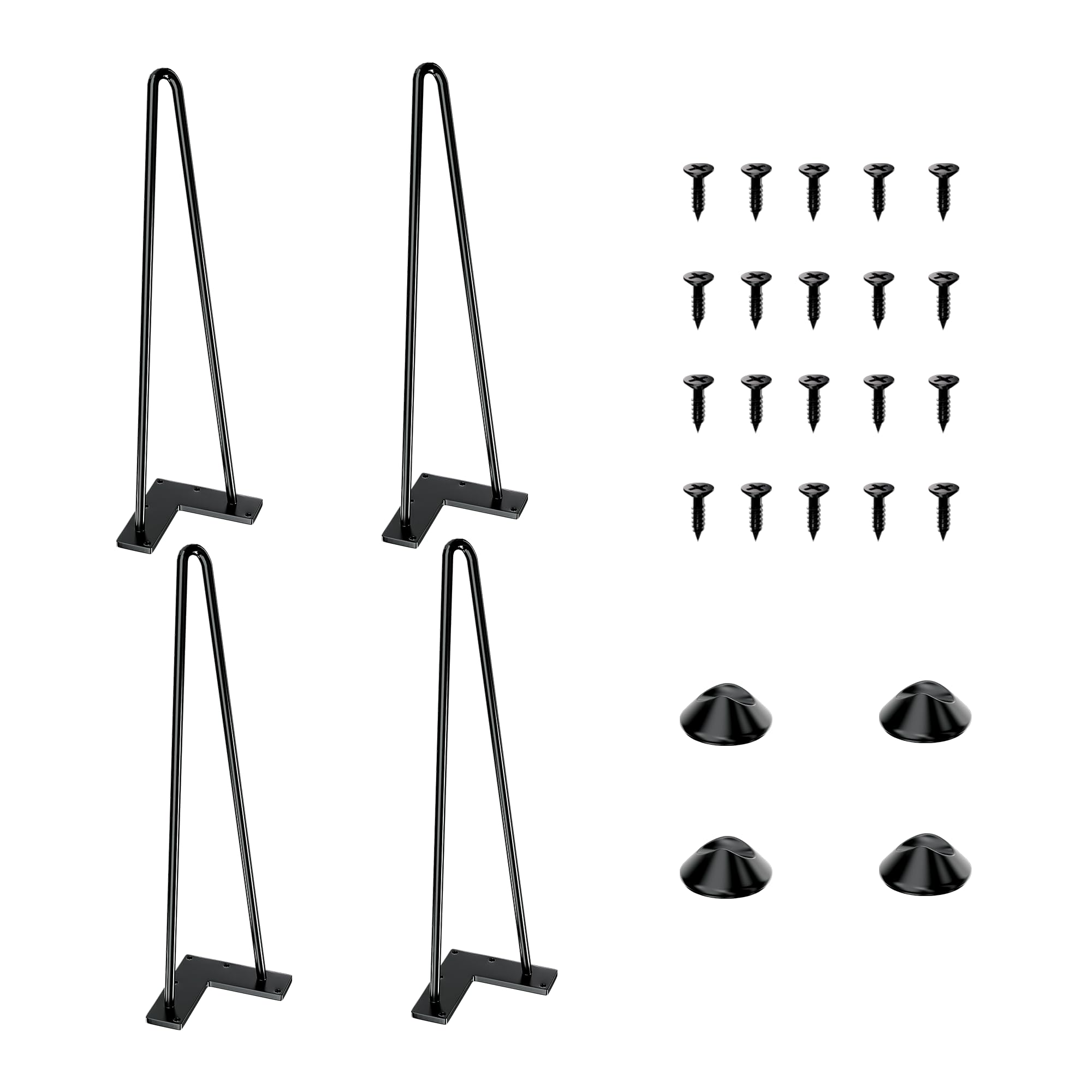 46cm Metal Hairpin Table Legs Set of 4, Classic Black with Floor Protectors & Screws-image-ebe61e8f-02e2-4c6f-bfef-384bb2ee2ee0-70291