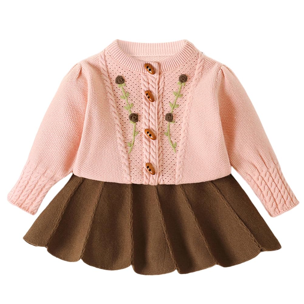 Girls Knitted Cardigan & Skirt Set - Pink B 130cm-image-8f623241-5717-4840-987e-d39782d6c8ad-112263