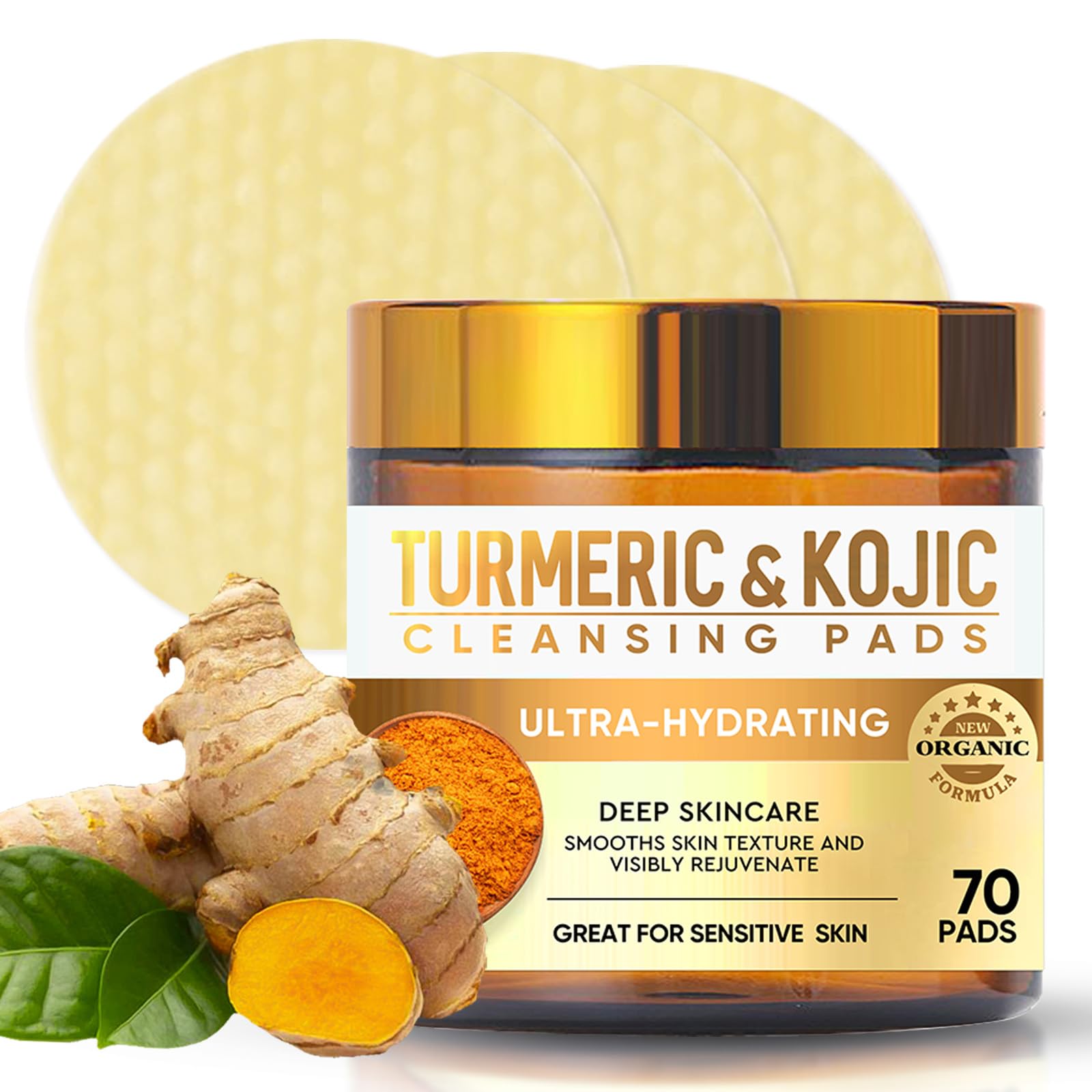 Turmeric Kojic Acid Pads for Radiant Skin - 70 Nourishing & Firming Pads for All Skin Types-image-a97f3c46-e801-41ca-8a03-8787664c69e0-64897