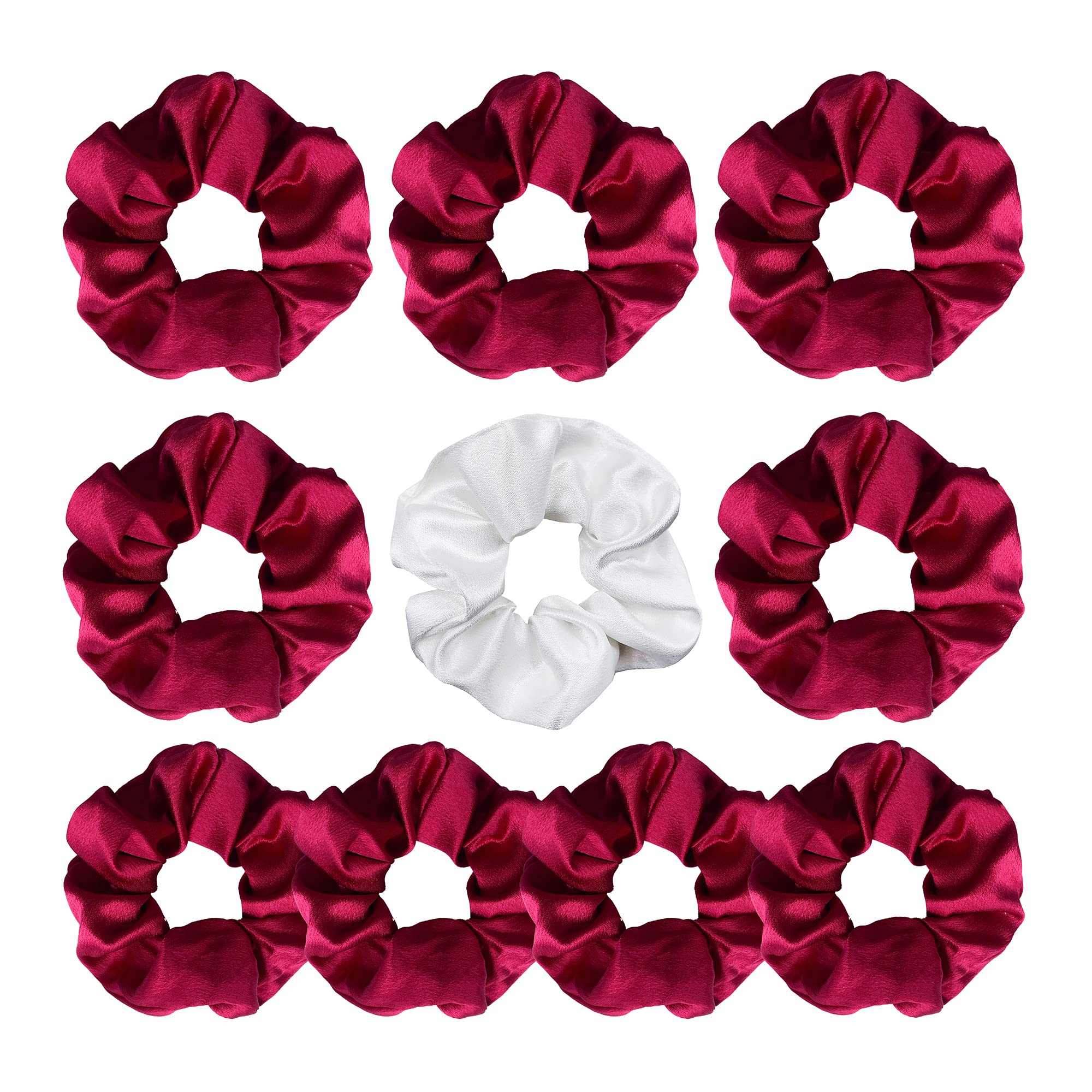 LADY & HOME Bridesmaids Scrunchies, Proposal Gifts for (10 Red)