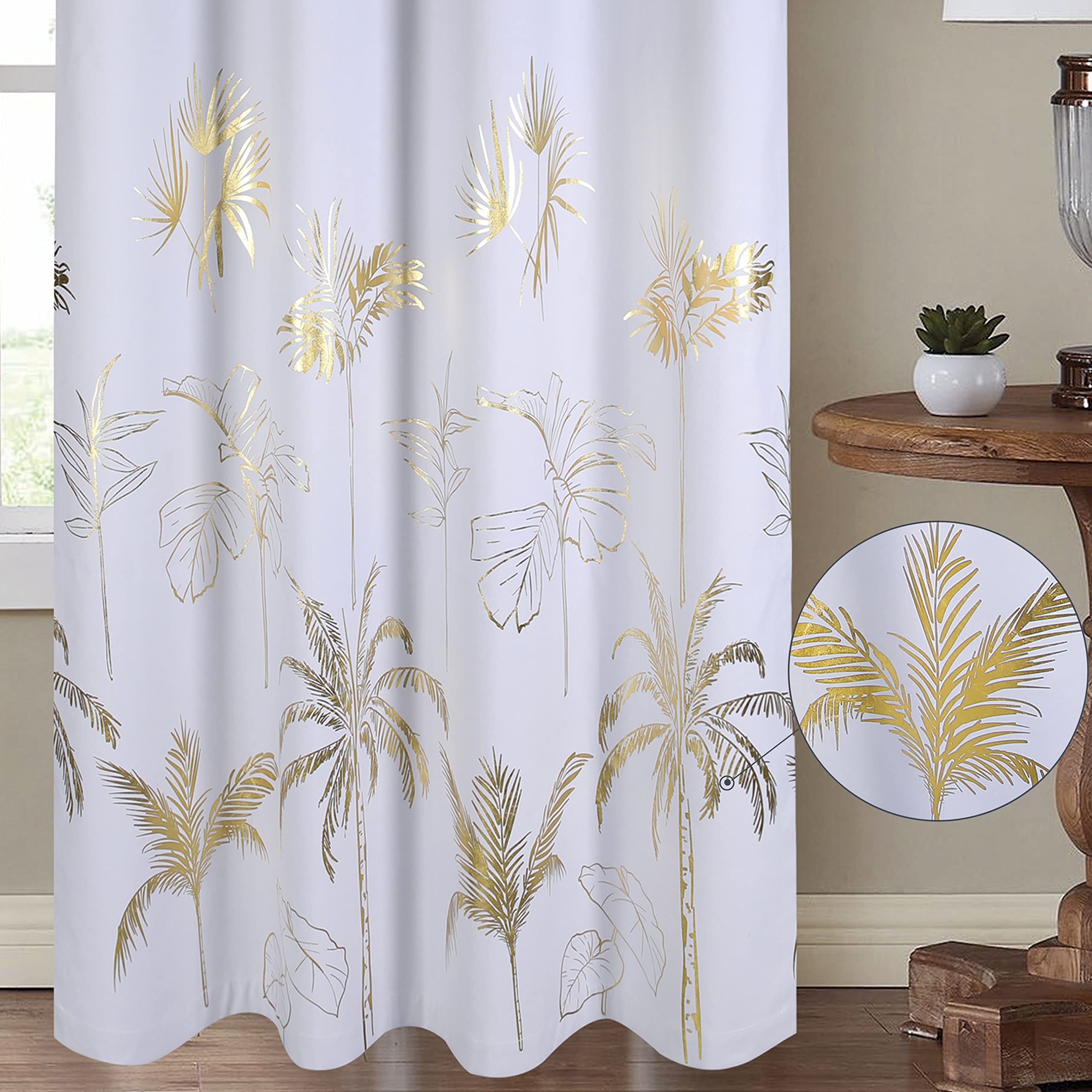 Blackout Curtains Palm Leaf - Greyish White 66×54-image-0abf6ef3-0378-42f0-9cf6-aecdbcd44812-110360