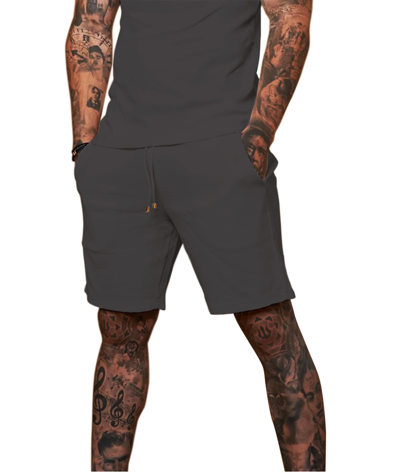 Men's Waffle Sweat Shorts - Charcoal Grey 40-image-4a084ad3-aacc-4416-aa7e-b8726064bea9-113474