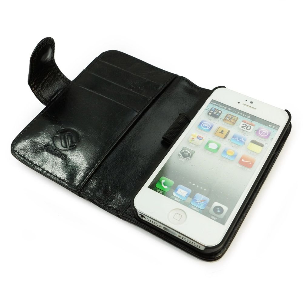 Vintage Leather Wallet Case - iPhone 5s/SE Black-image-1d650563-7b23-4e98-ba7d-c15cab58f281-80743