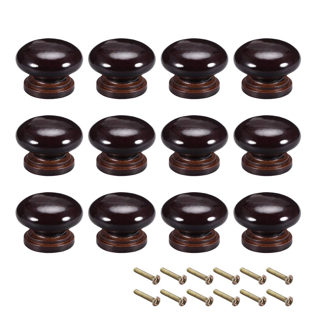 12Pcs Dark Brown Round Wood Knobs 34mm for Cabinet & Furniture Drawer Handles-image-a3362ead-9871-4b87-8d24-f166978405a7-60593