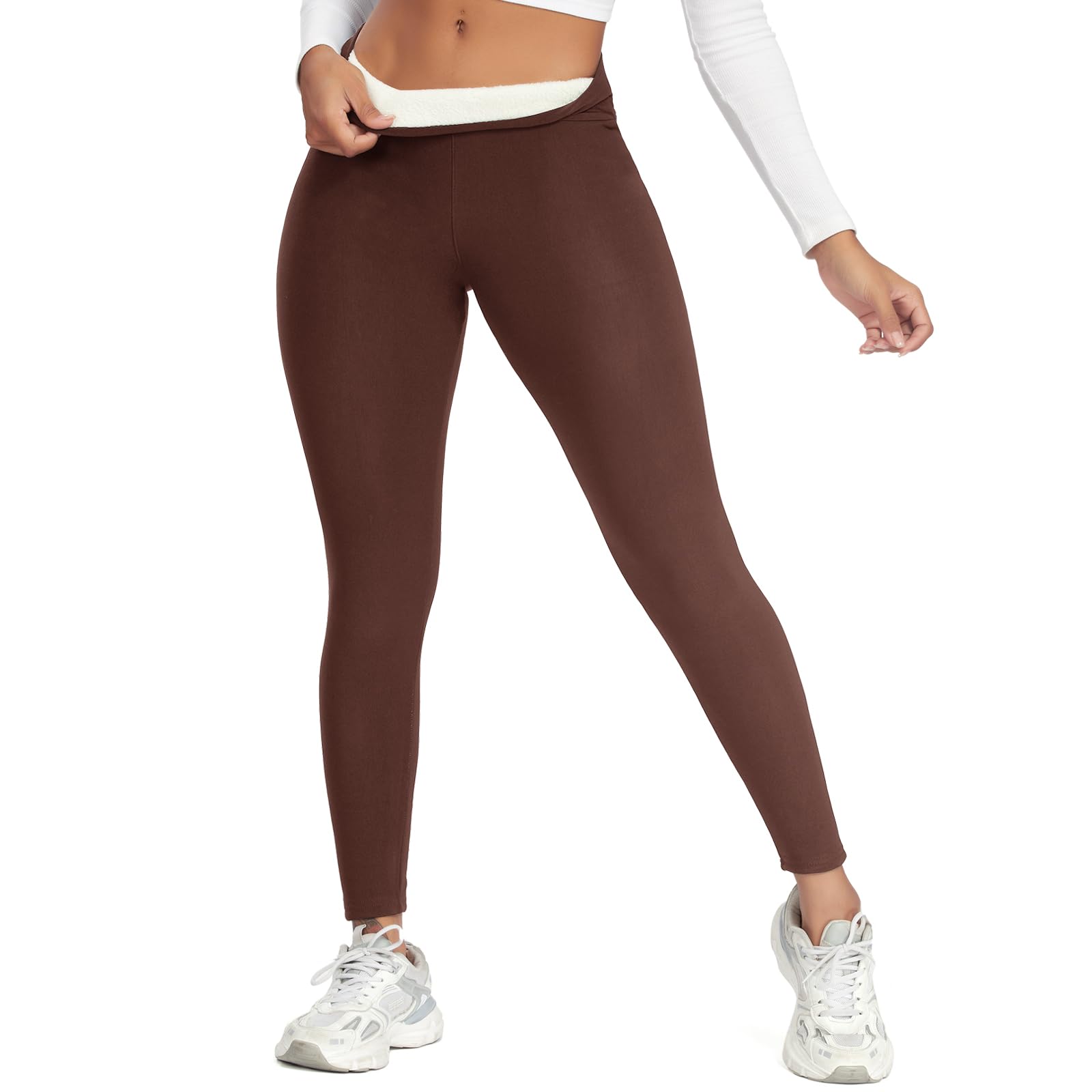 Women's Fleece Thermal Leggings - Brown S-image-dfddc606-ef57-44b8-a45d-28b75e5cdcf3-117765
