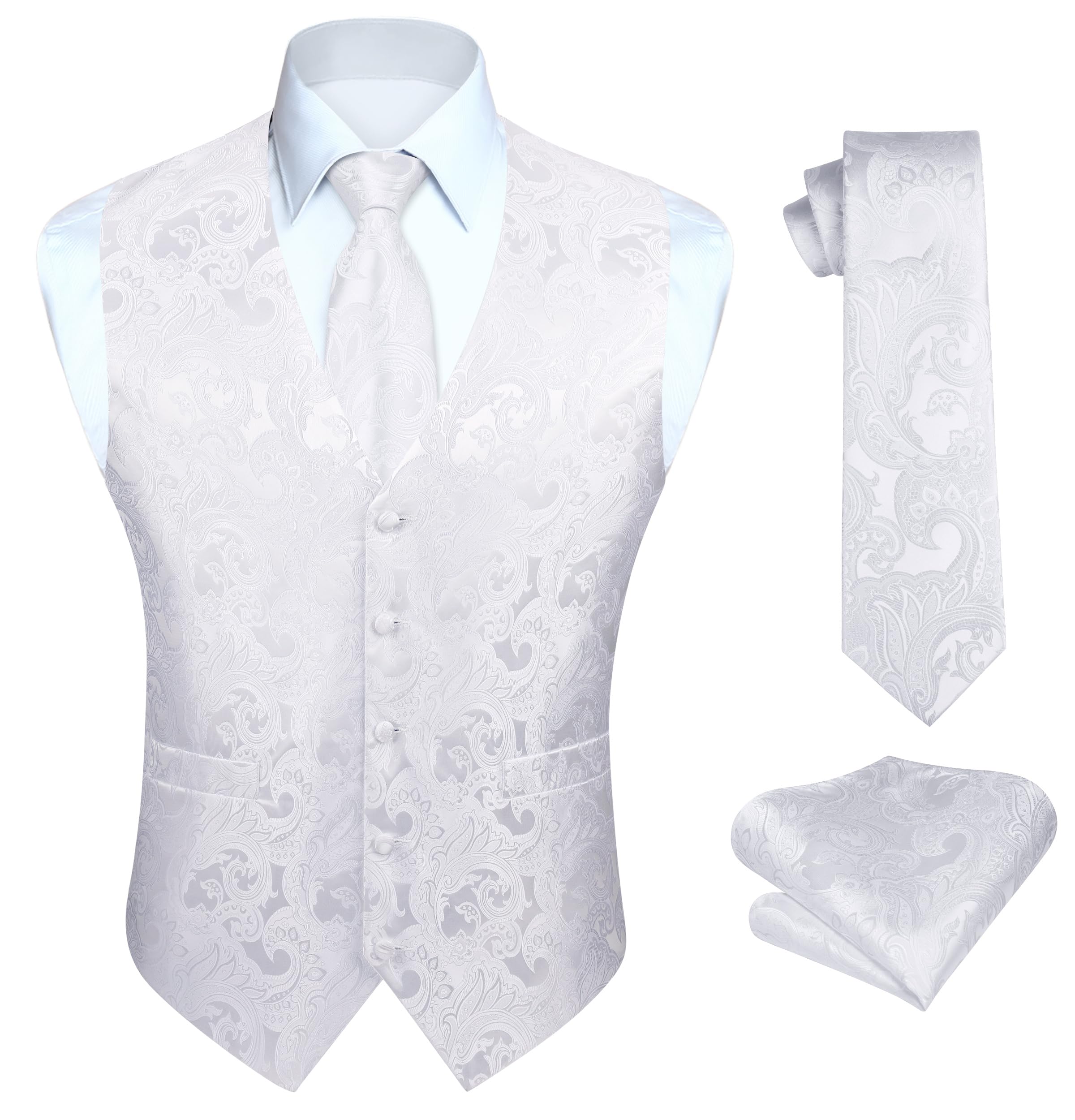 Men's Paisley Waistcoat Set - White 4XL-image-a8a299d7-1eab-4f14-a7e3-6f90e746ba33-103791