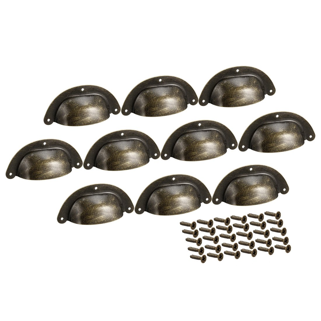 Vintage Bronze Cup Pull Handles for Cabinets & Drawers - 10 Pack, 3.9" Uxcell-image-7c899246-fda9-4ee5-8cf4-42285bc60cbb-61529