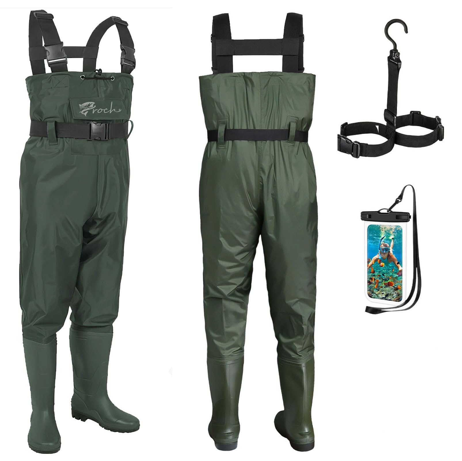Fishing Chest Waders Waterproof - Green UK 13 / EU 46-image-f70b11f6-eee0-4a7f-9437-9f0ea41360ec-115587