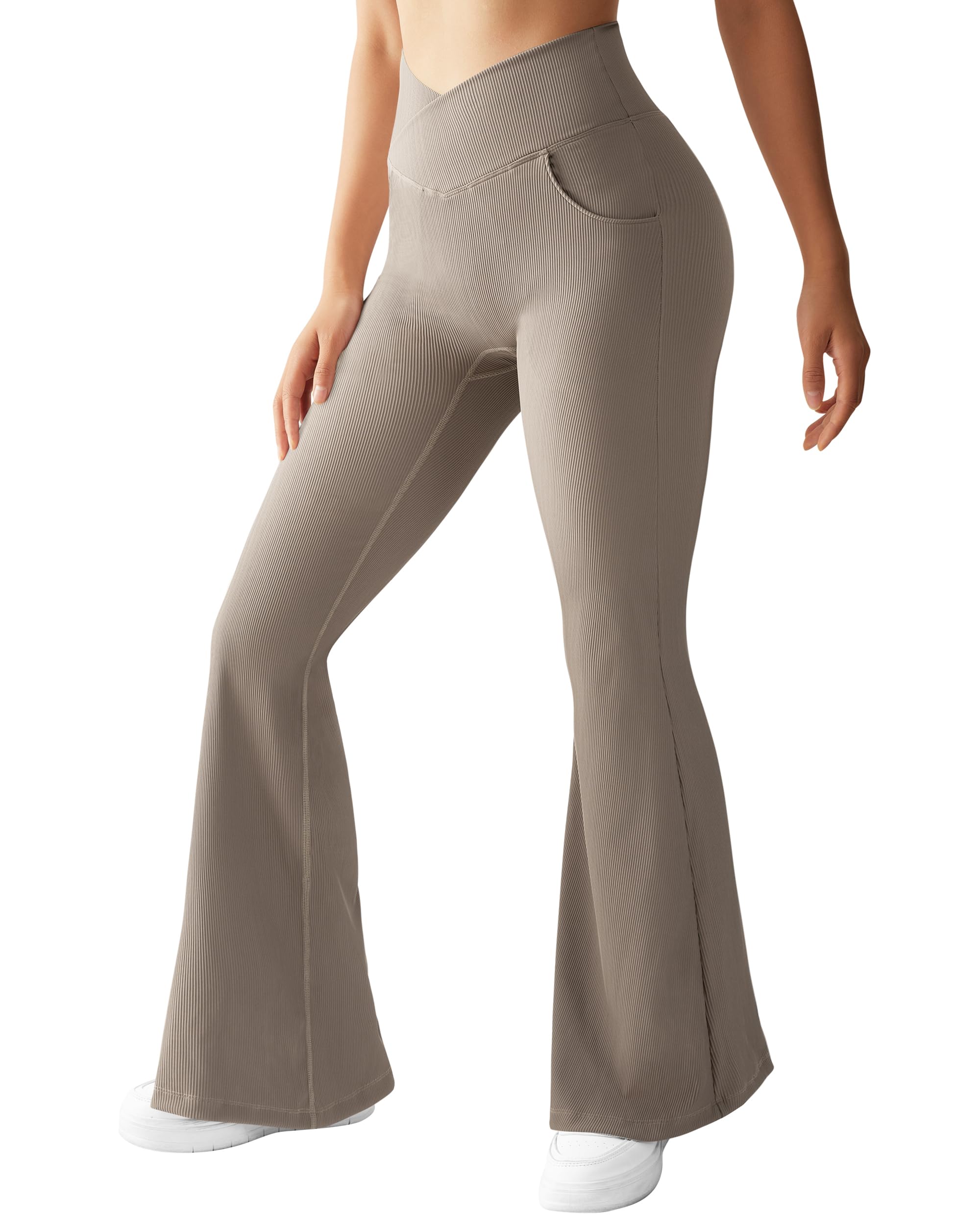 OMKAGI Women Ribbed Crossover Flare Leggings with Flared Brown-17)-image-7f3b88b2-3829-422f-8538-710fc6d2c6c8-58968