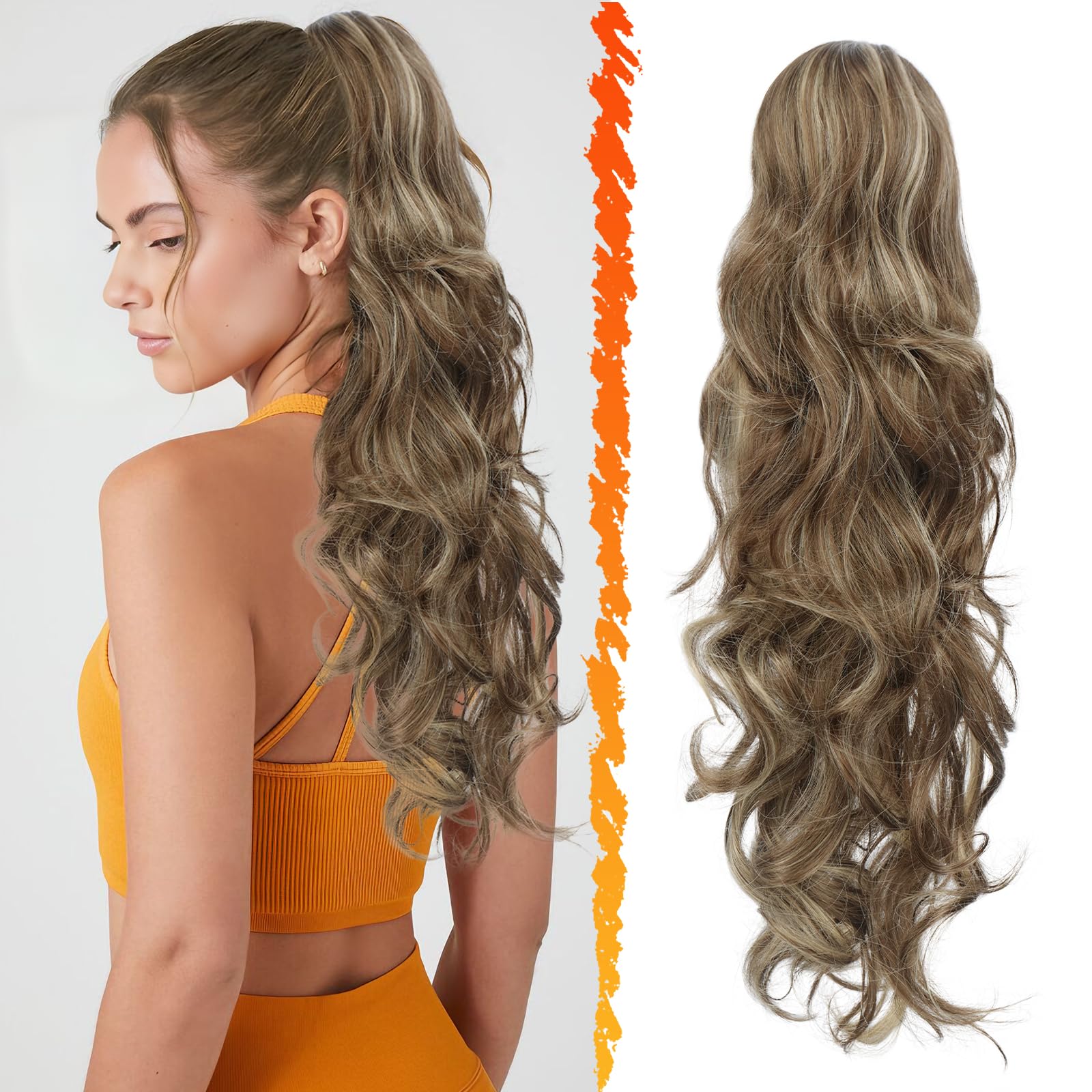 20 Inch Curly Drawstring Ponytail - Light Ash Blonde & Bleach Blonde-image-cf2ed27b-9164-4384-b05d-69dccf22daac-120988