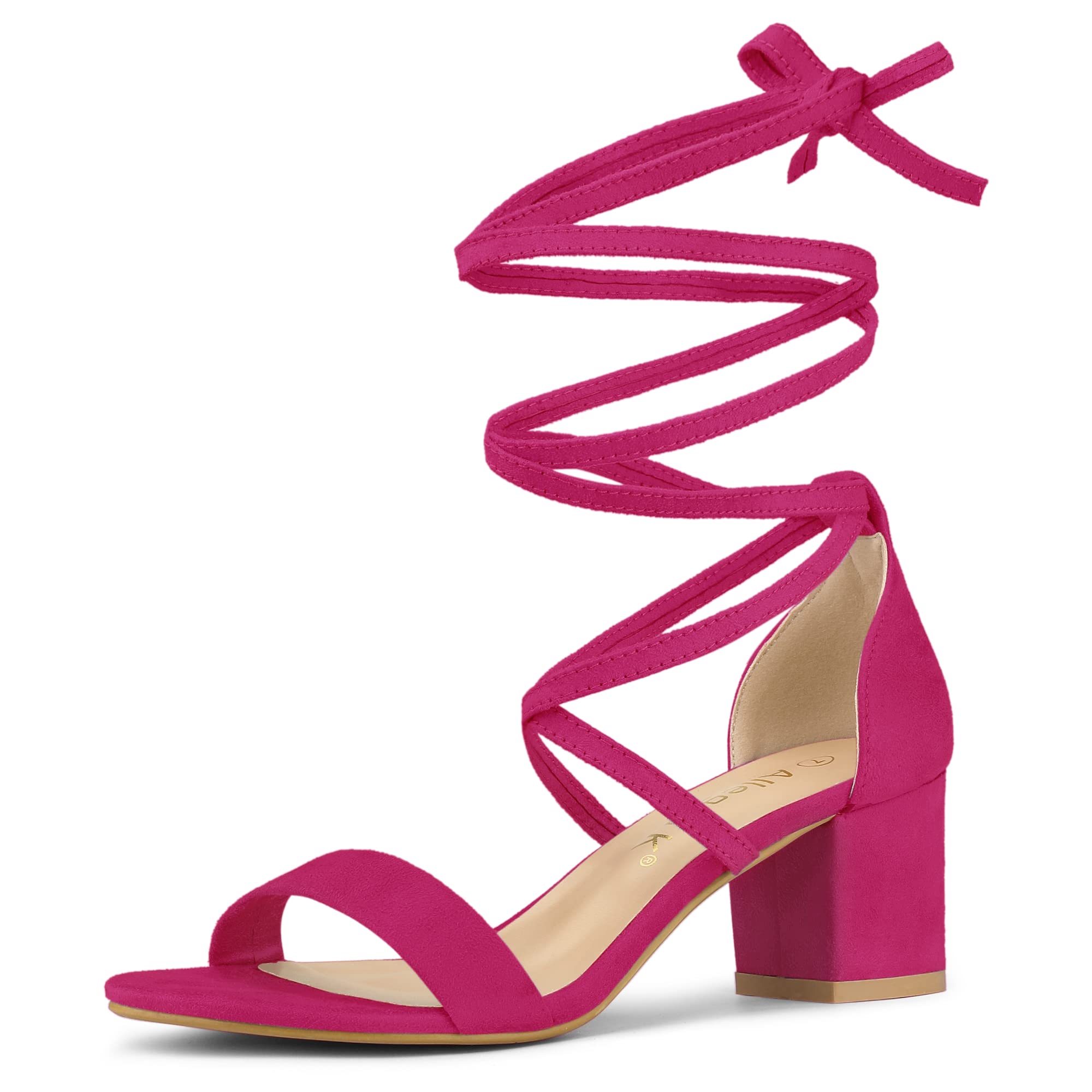 Women's Chunky Heel Lace Up Sandals - Hot Pink UK 5.5-image-a16e525c-87ce-43a2-b0bb-1387ec48494a-102595