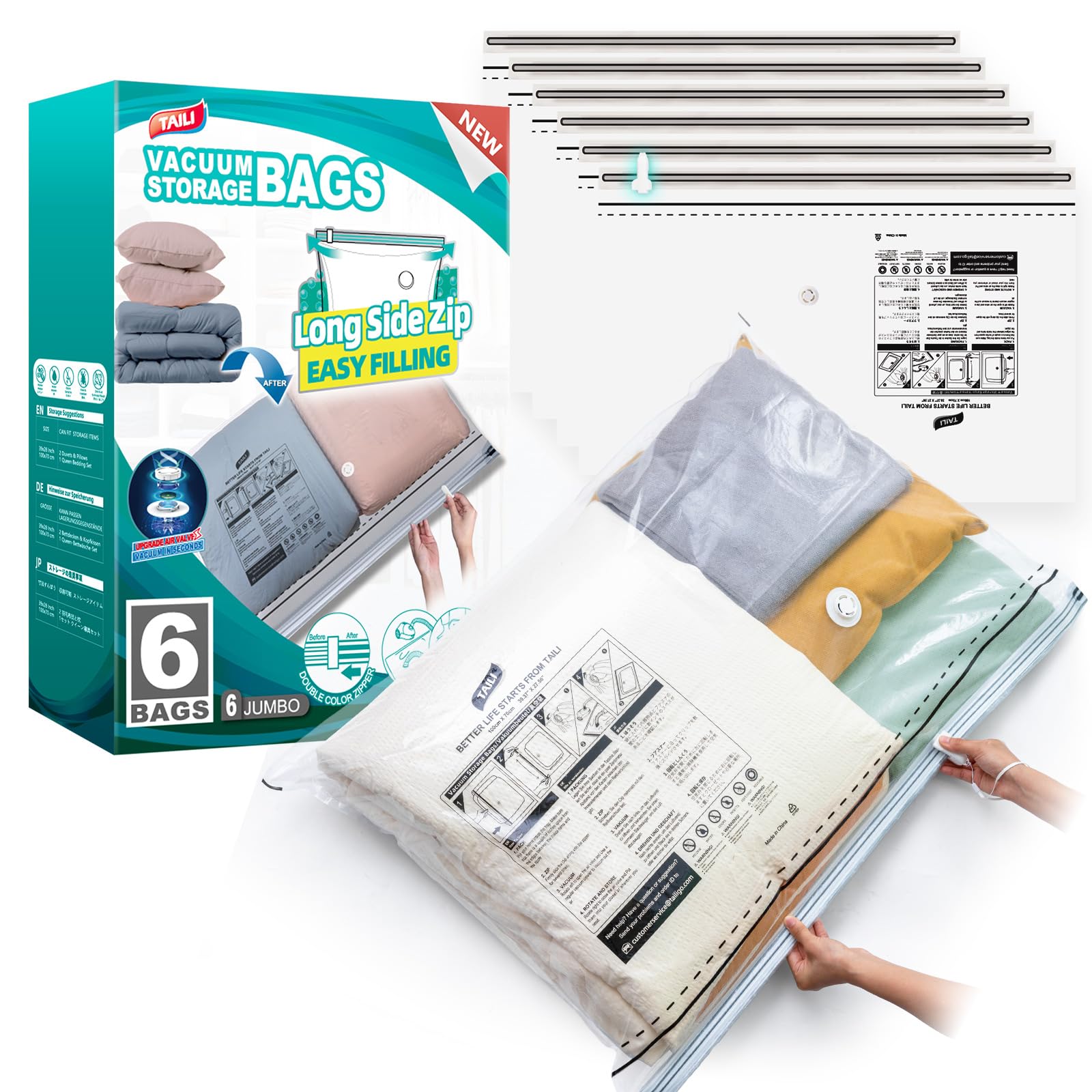 Vacuum Storage Bags 6 Pack - 100x70cm White/Transparent-image-a6e9ce9b-b639-4a7f-a8b0-cb5d27a09f91-91198