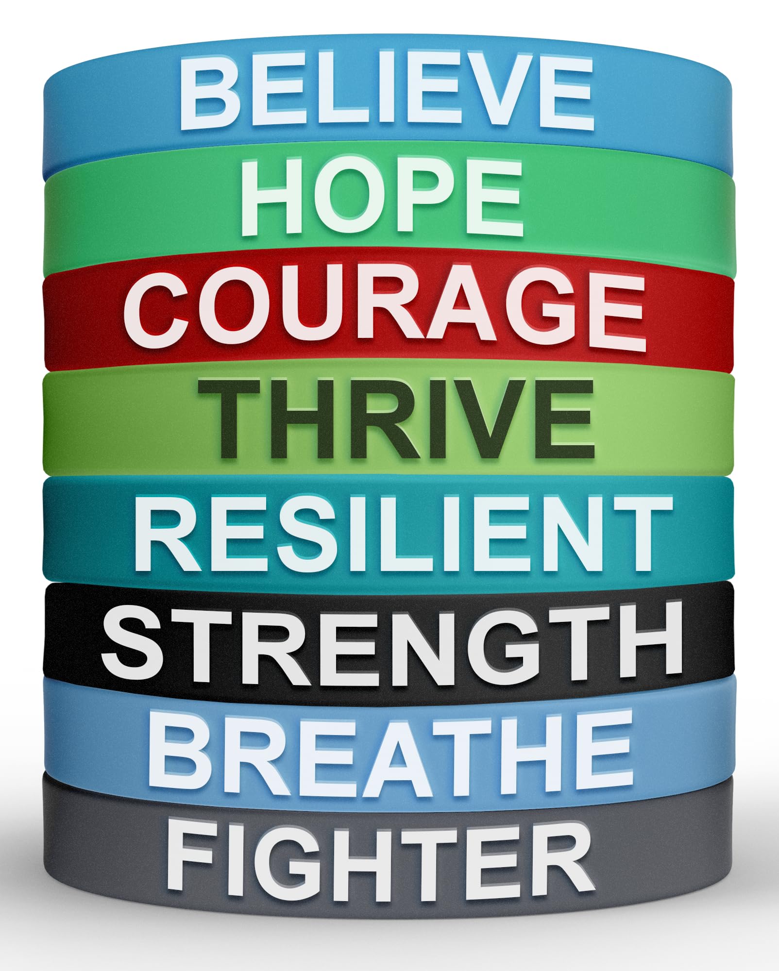 8 Pack Silicone Wristbands with Motivational Quotes - Unisex Rubber Bracelets-image-6fe4f0d8-f630-4c9c-a416-d27566948120-45445
