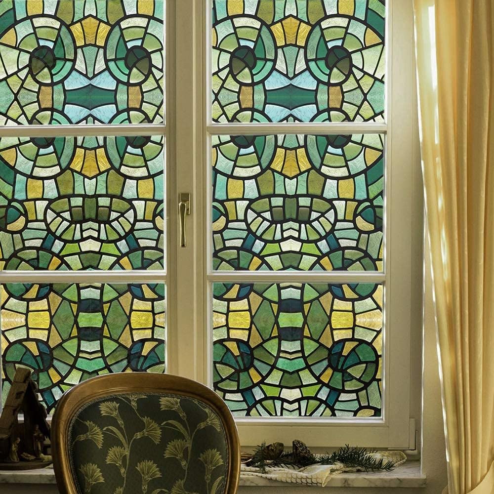 Stained Glass Window Film - Emerald Nile Revival 58x300cm-image-205f28c4-902e-4ead-8252-83964b073cb8-121895