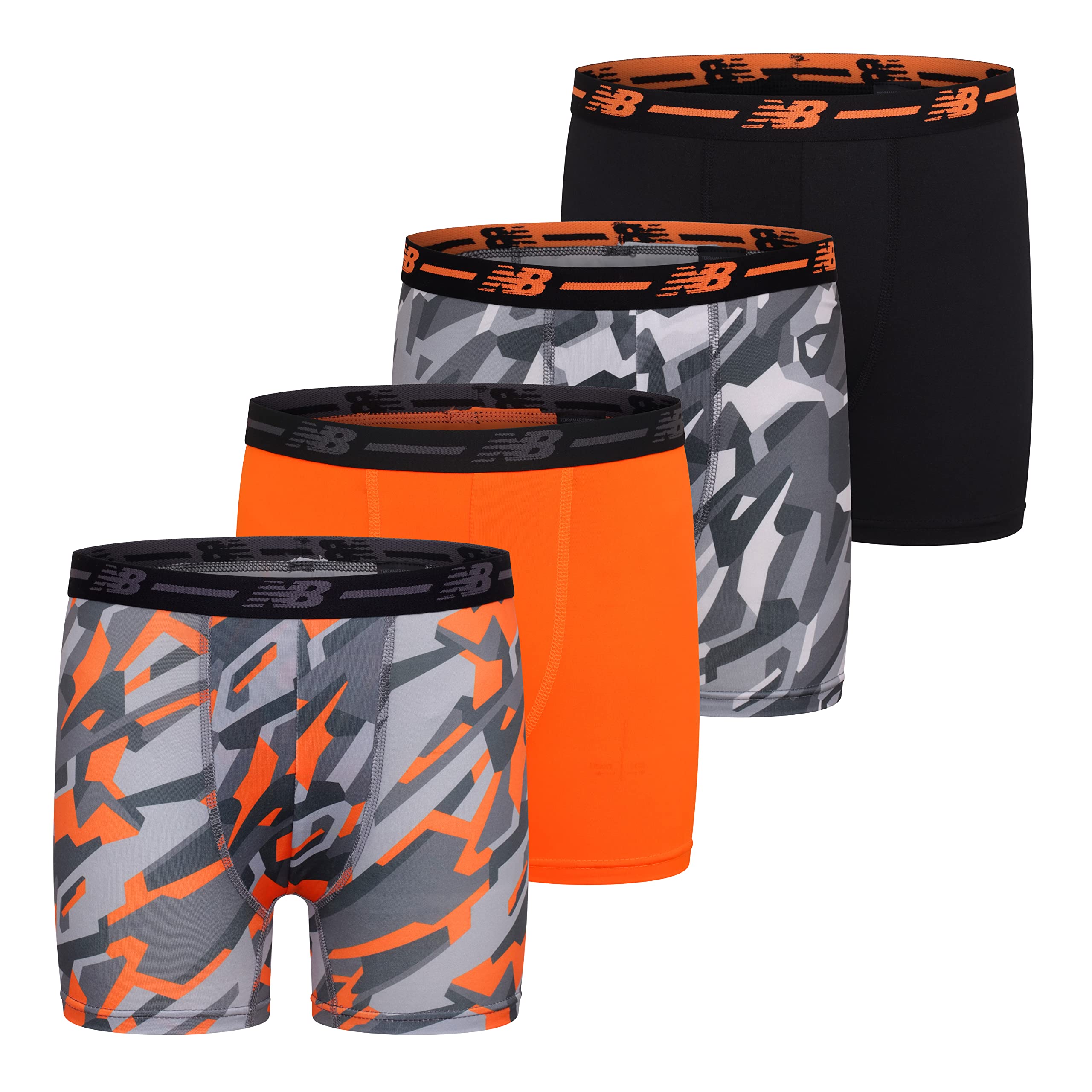 Boys' 4 Pack Performance Boxer Briefs - Lava/Grey/Black, Small - Comfort & Flexibility-image-ebaa1d0b-21e5-459a-b5cb-3b37ae629dbd-65577