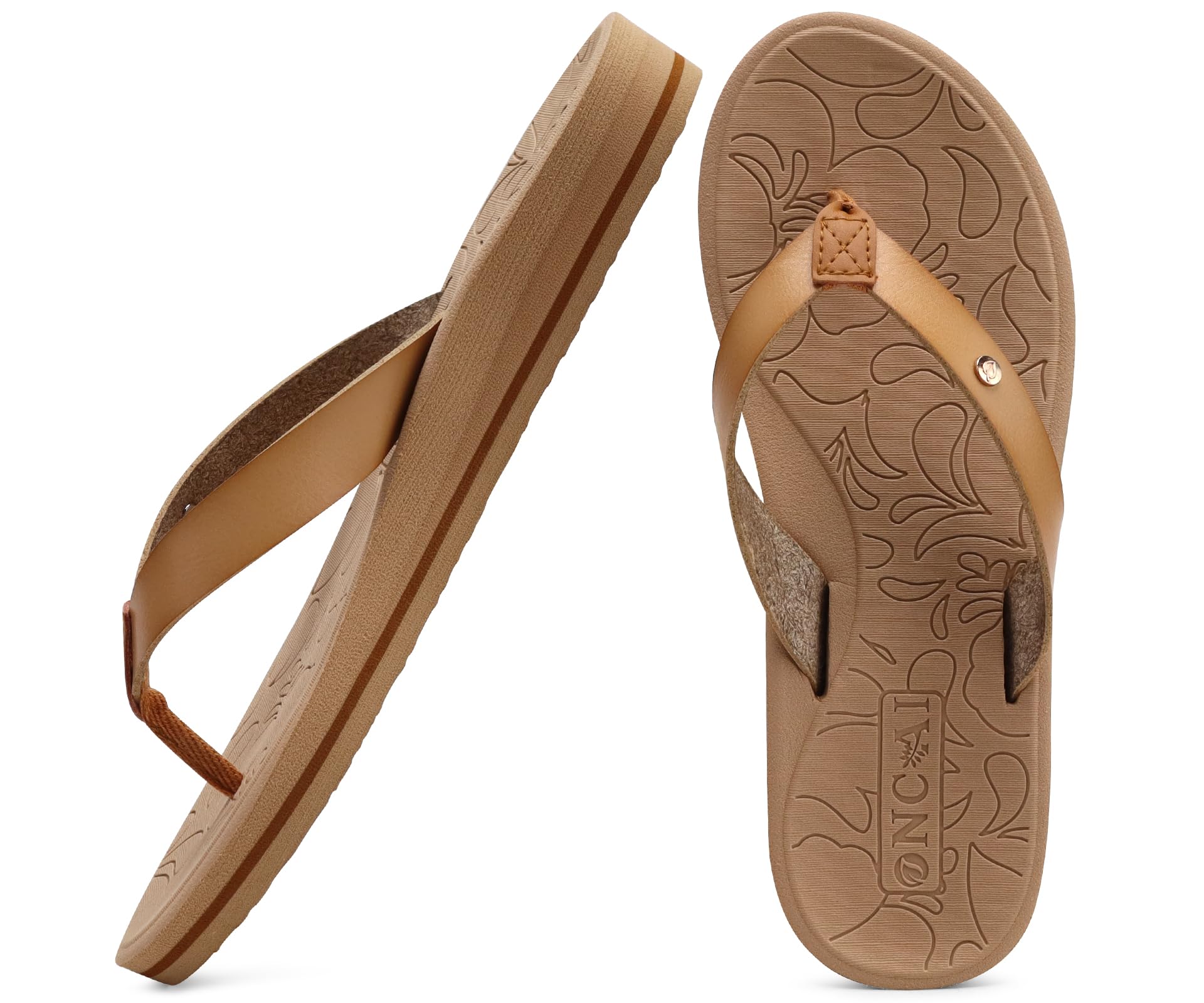 Women's Flip Flops - Beige Size 7.5-image-6f682f9c-3365-4906-89f6-2dbce3badf4b-93677