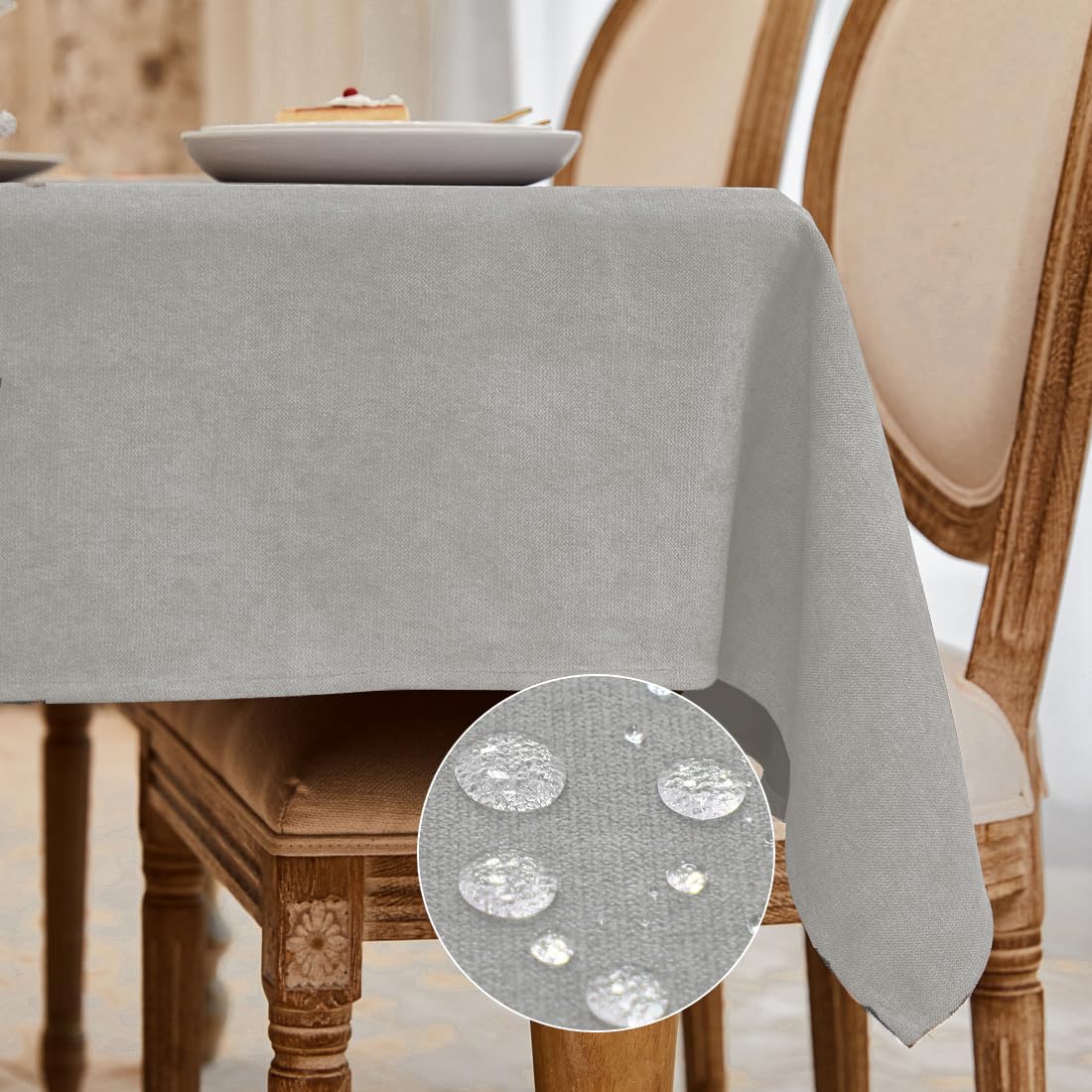 Waterproof Wipe Clean Tablecloth - Linen Grey 140x240cm-image-8ef5aa7c-fa4f-4d41-a0cd-7cd9c572d903-109787